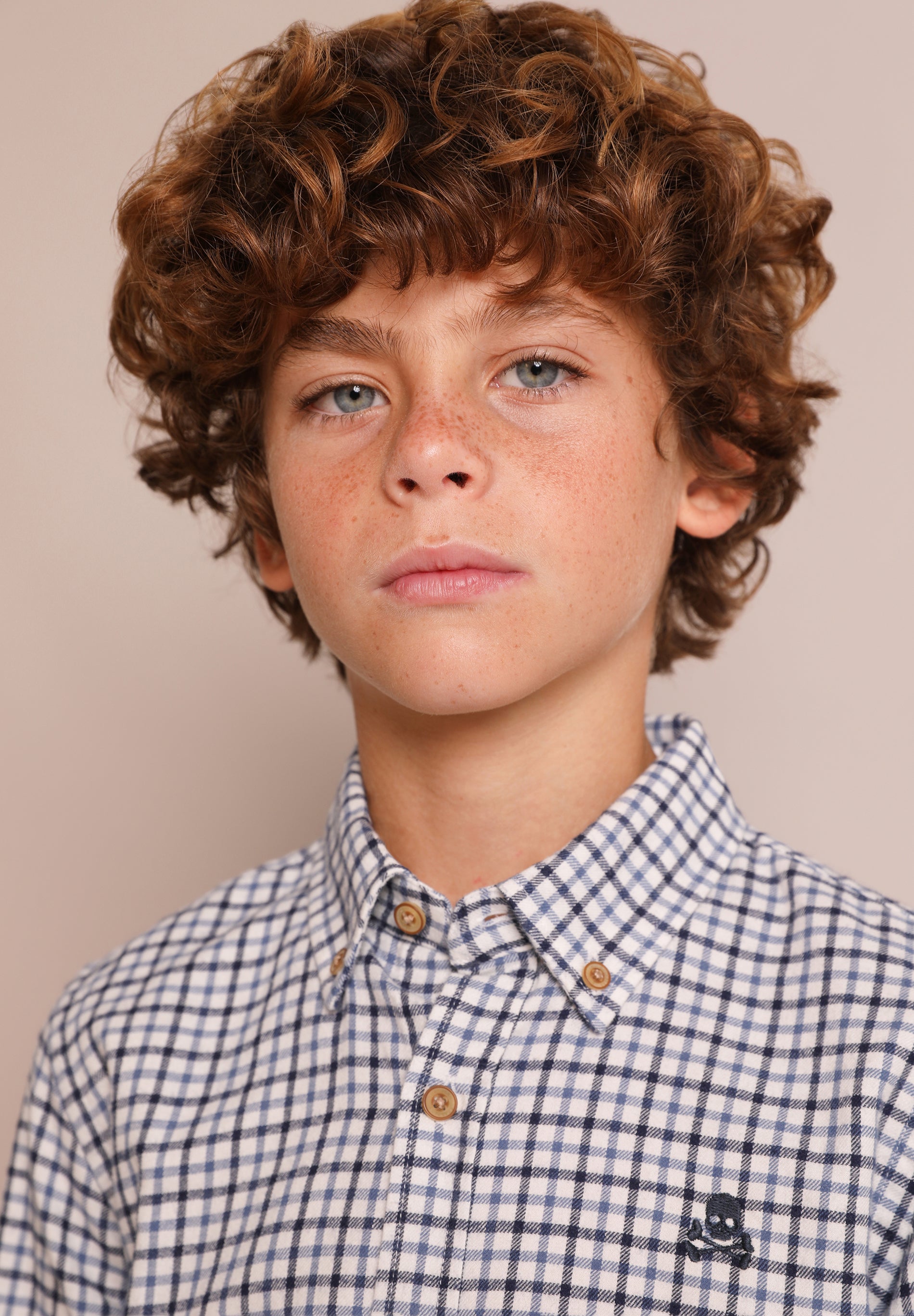 CHECKED SHIRT WITH BUTTON-DOWN COLLAR