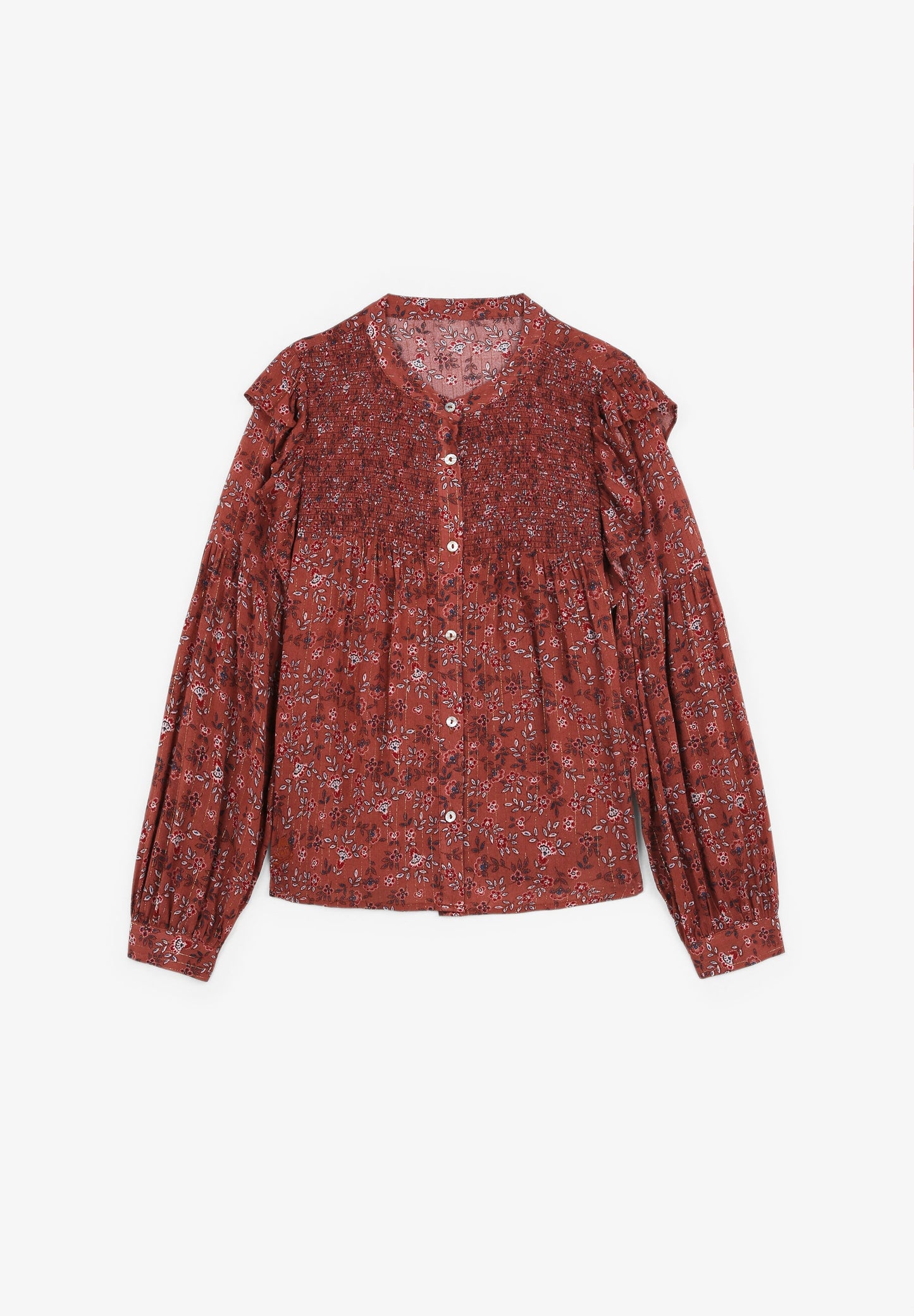 PRINTED BLOUSE WITH LUREX