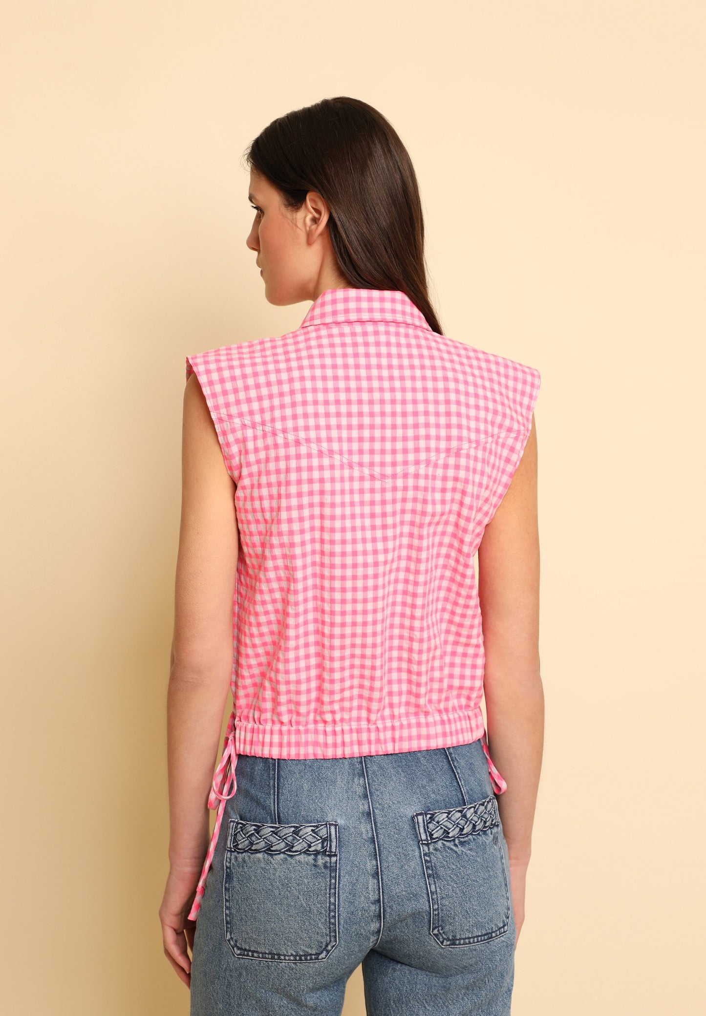 GATHERED STRIPED SHIRT