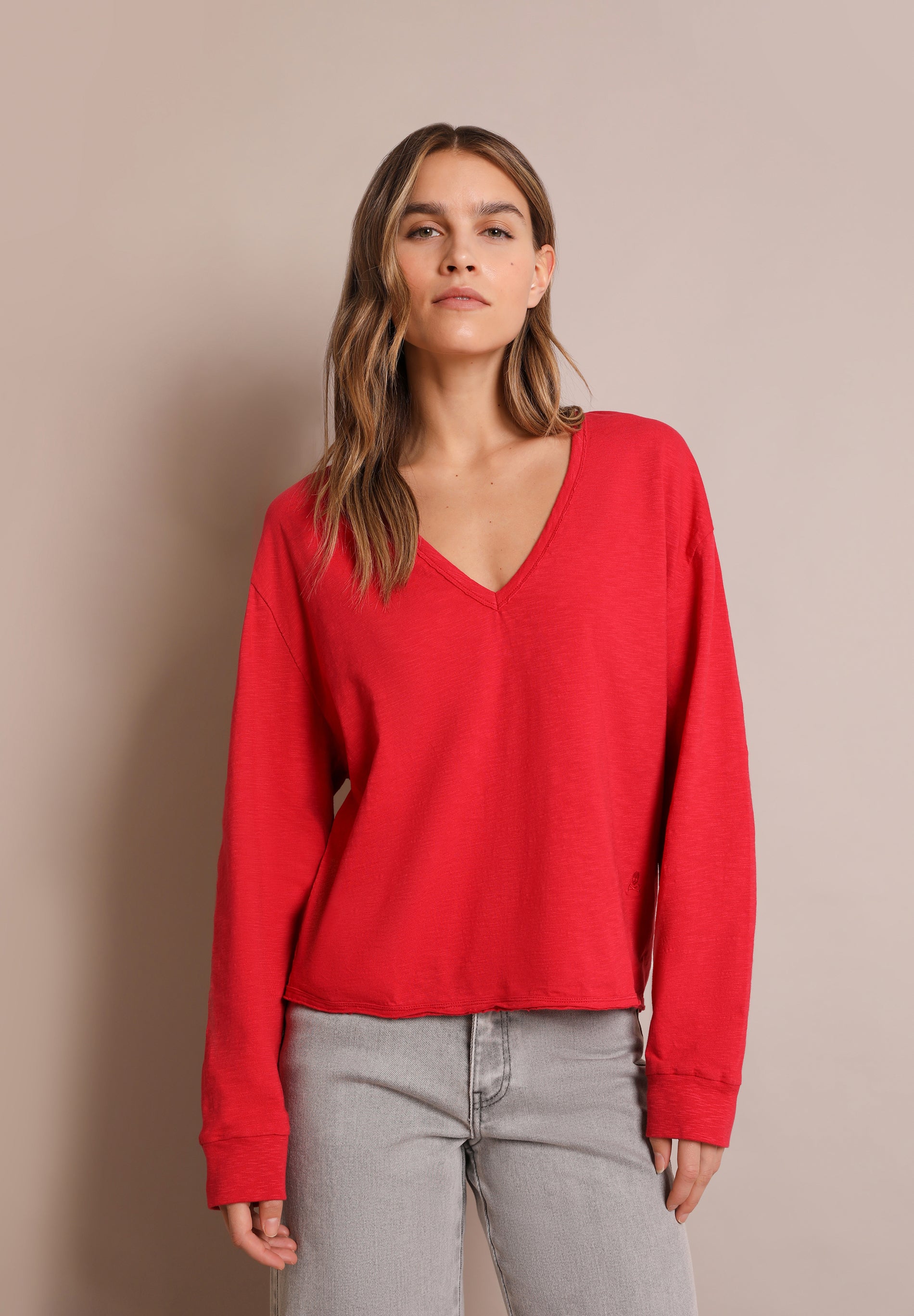 LONG SLEEVE RIBBED T-SHIRT