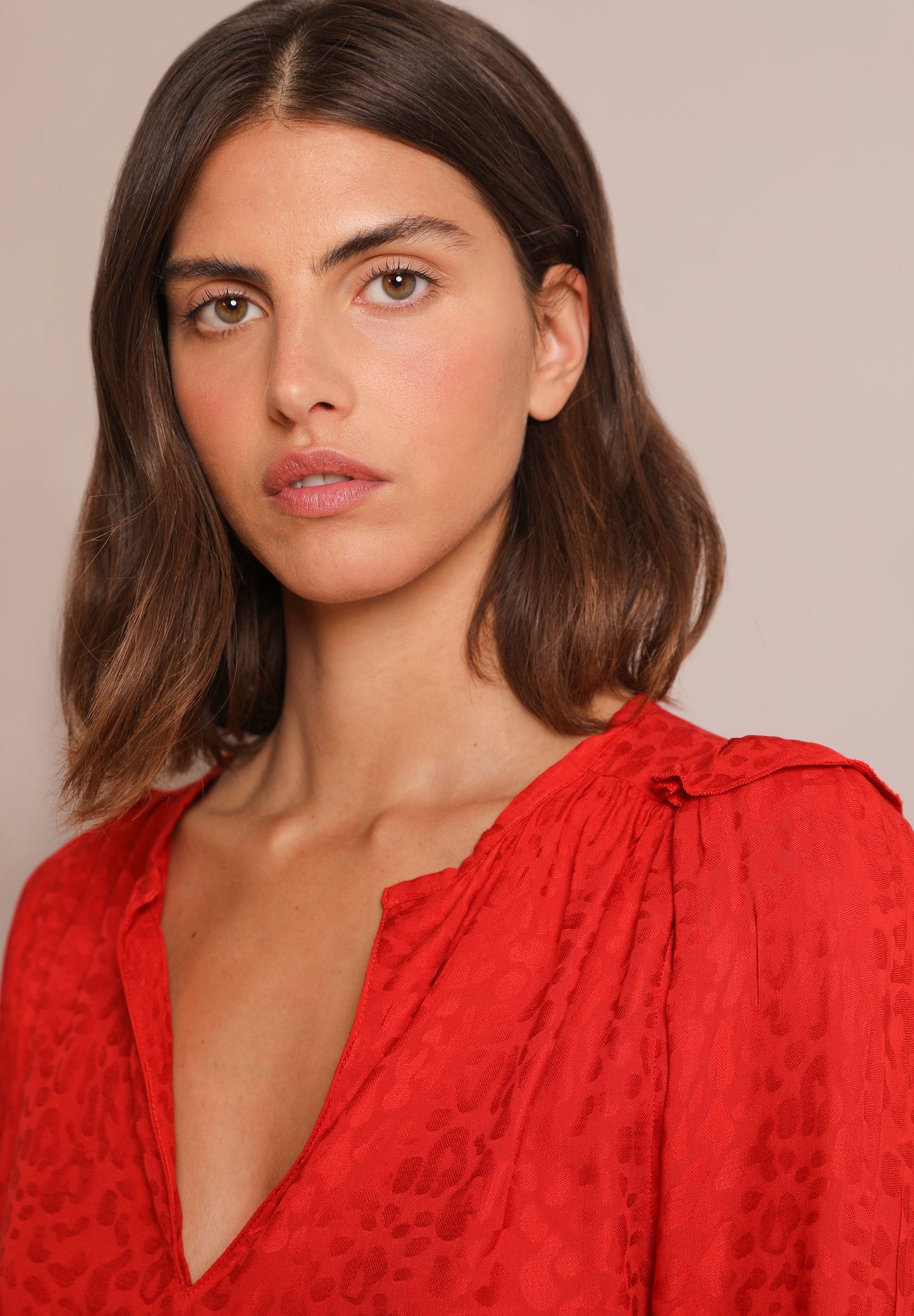 JACQUARD BLOUSE WITH BOW