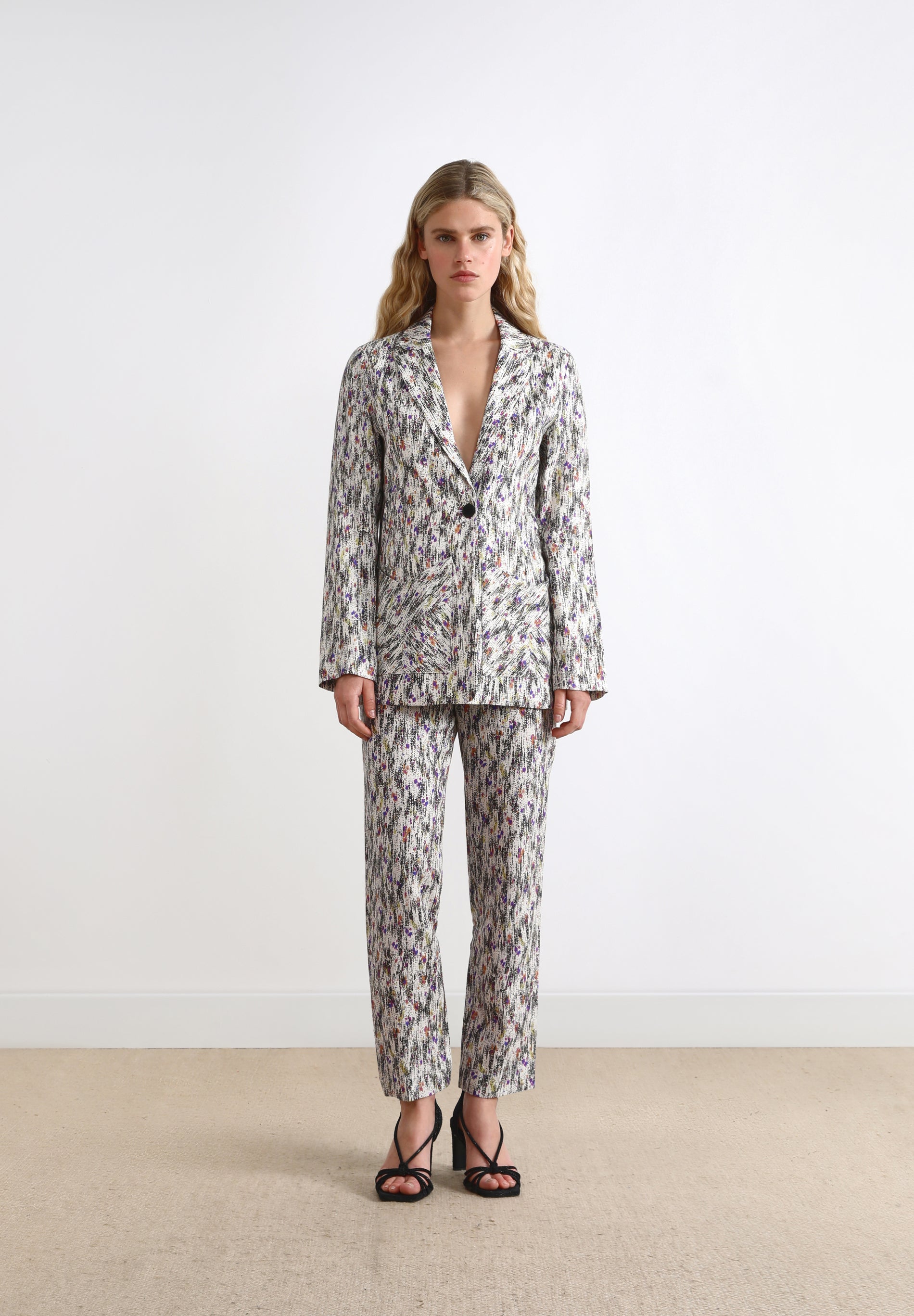 MULTICOLOURED LINEN TROUSERS