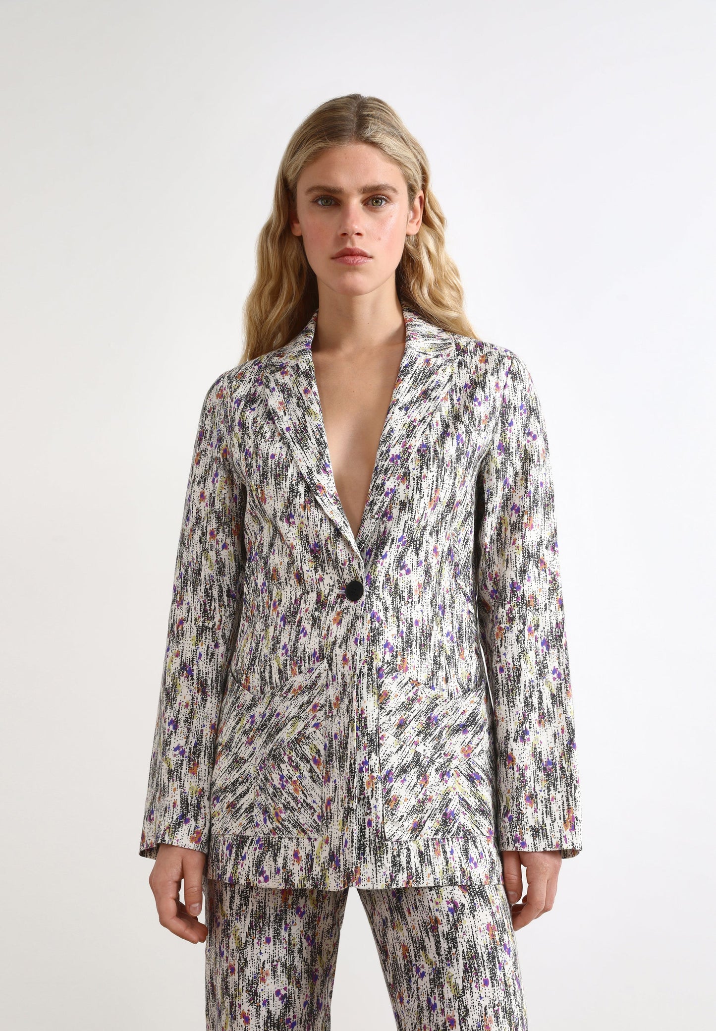 MULTICOLOURED LINEN BLAZER