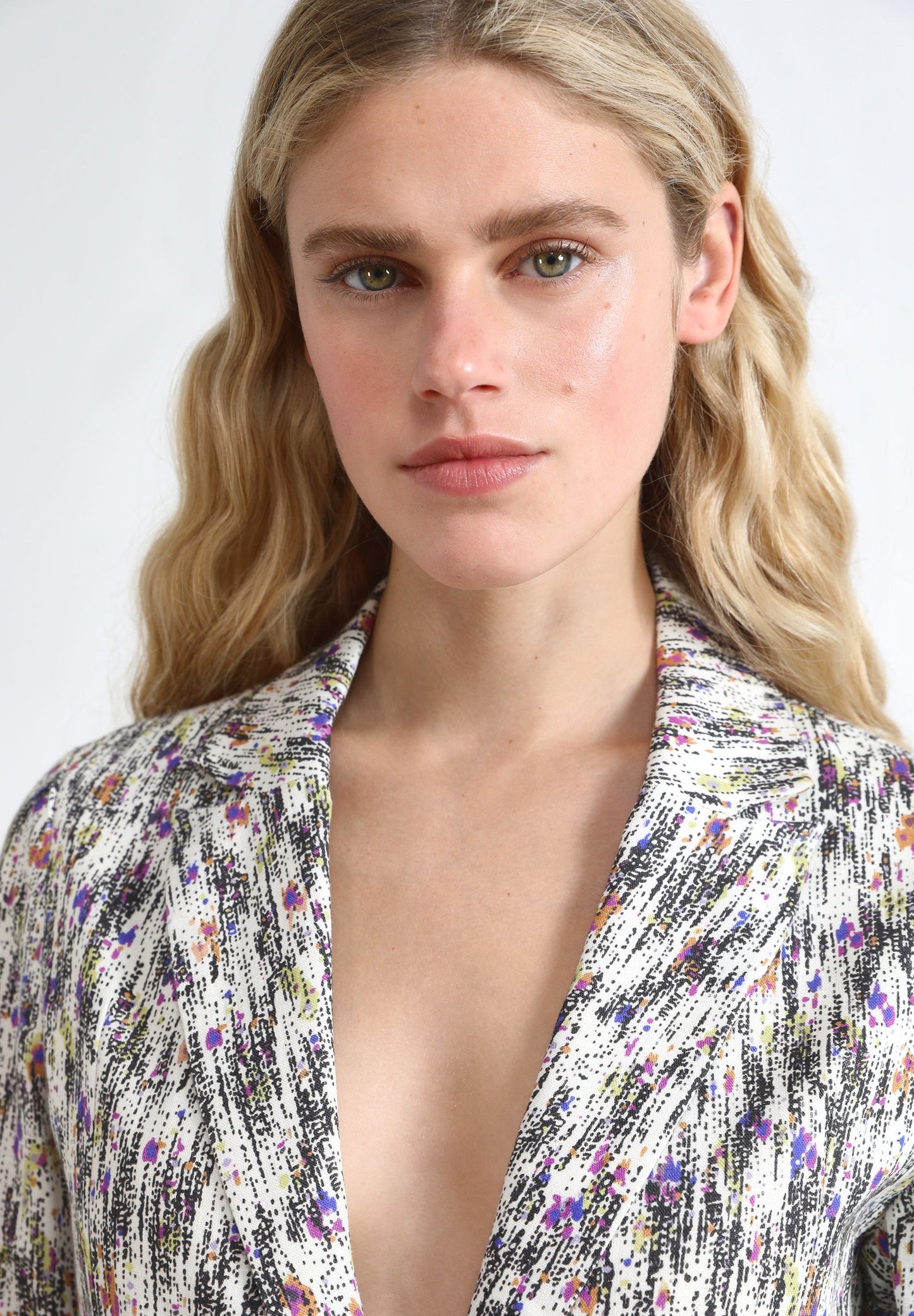 MULTICOLOURED LINEN BLAZER