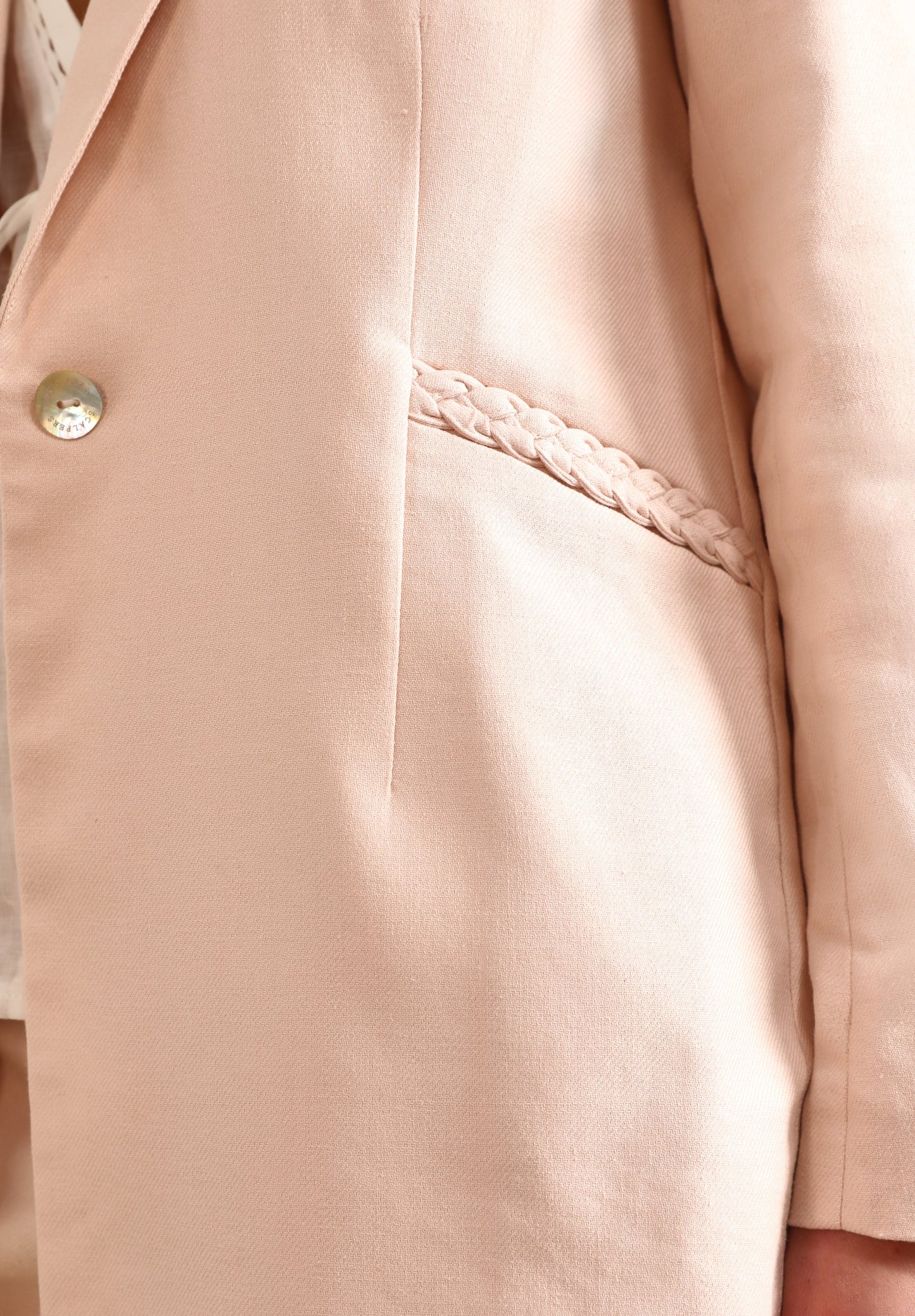 LINEN BLAZER WITH BRAIDED DETAILS