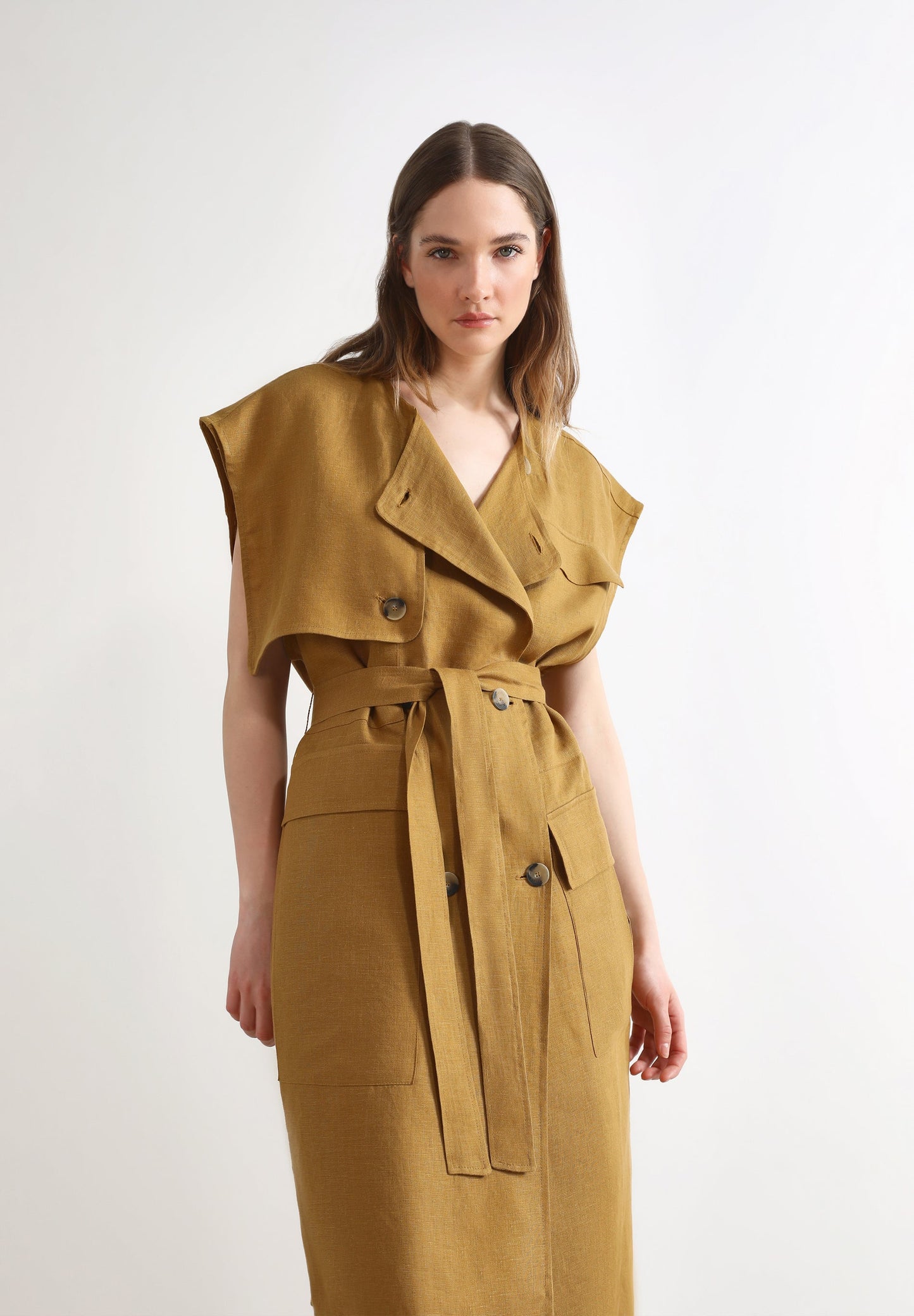 LONG LINEN WAISTCOAT