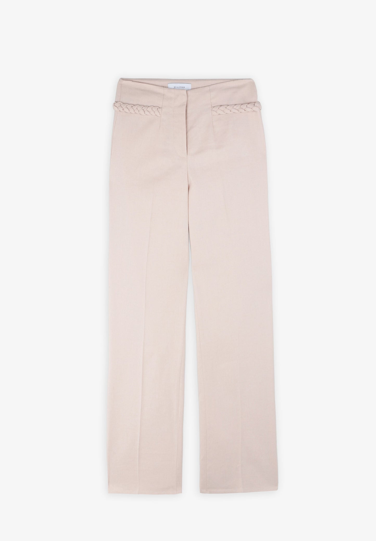 LINEN TROUSERS WITH BRAIDED DETAILS