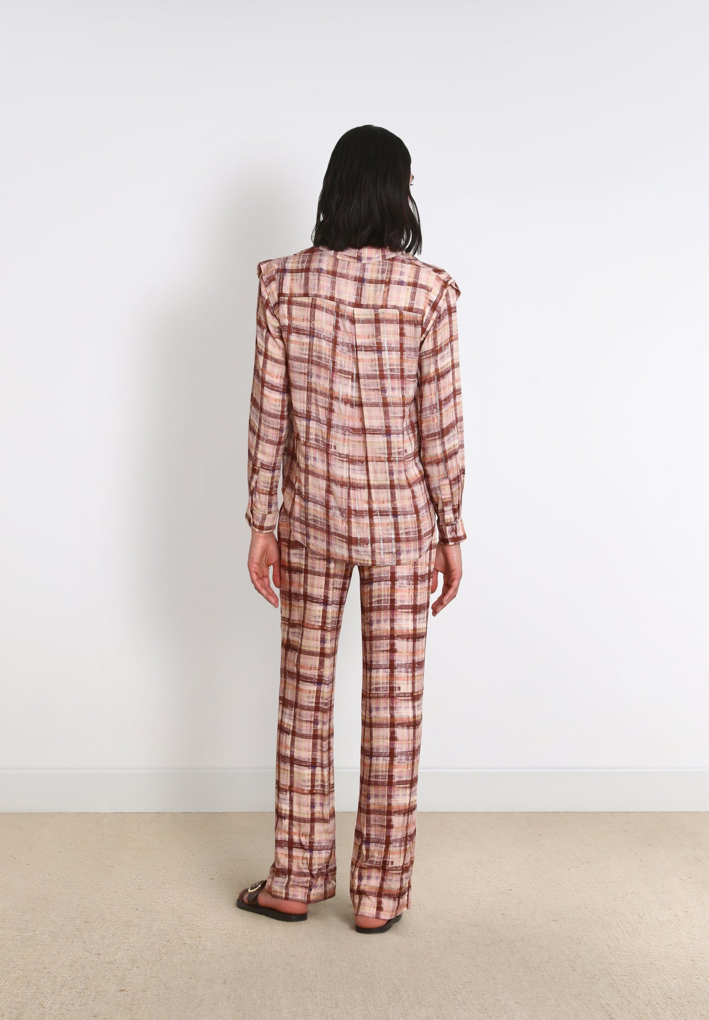 CHECKED PALAZZO TROUSERS