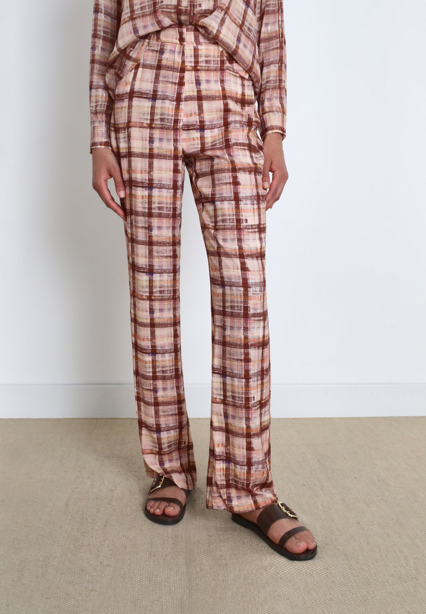 CHECKED PALAZZO TROUSERS