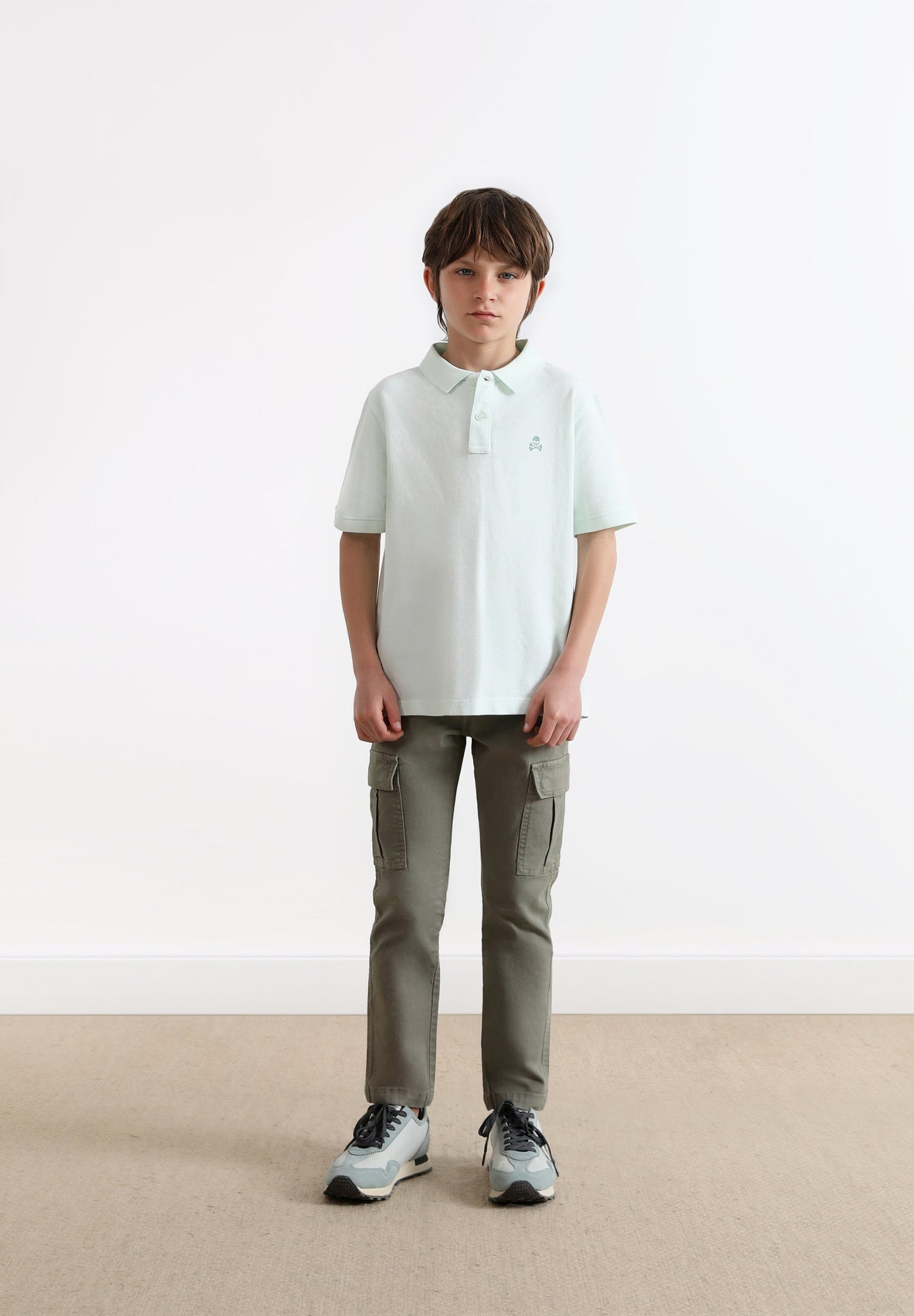 BASIC POLO SHIRT WITH SKULL DETAIL