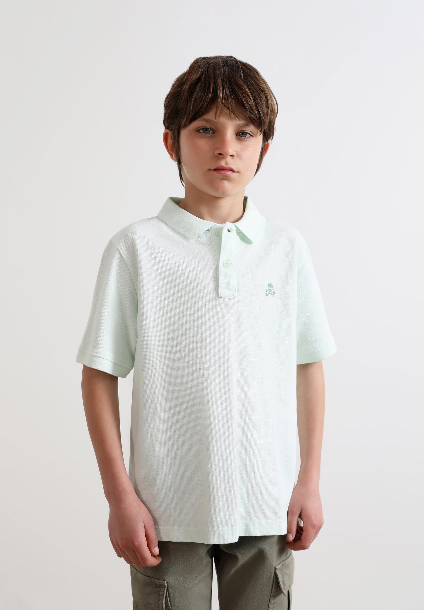 BASIC POLO SHIRT WITH SKULL DETAIL
