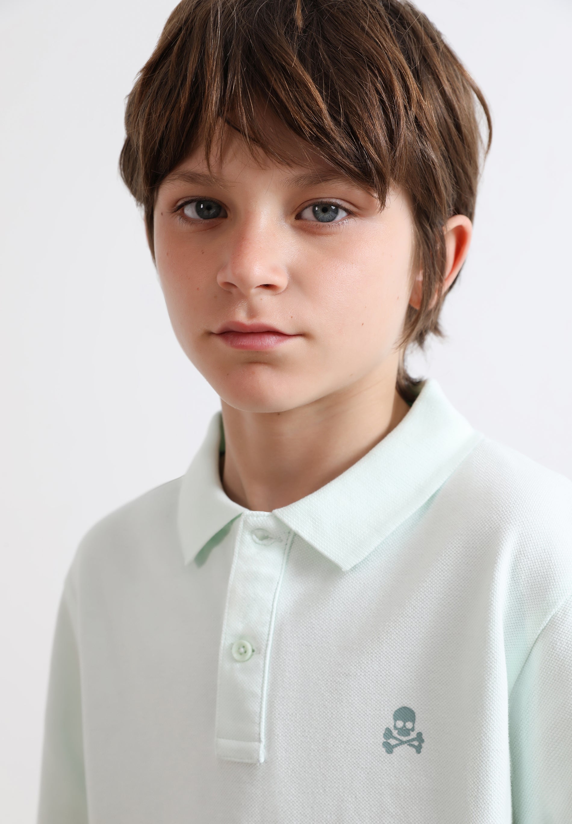 BASIC POLO SHIRT WITH SKULL DETAIL