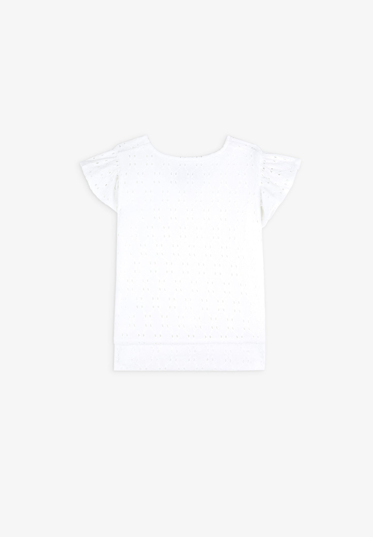 RUFFLED TOP WITH OPENWORK DETAILS