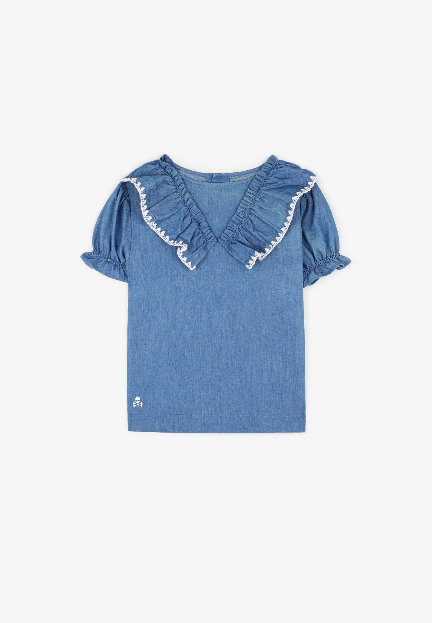 DENIM SHIRT WITH FRILL