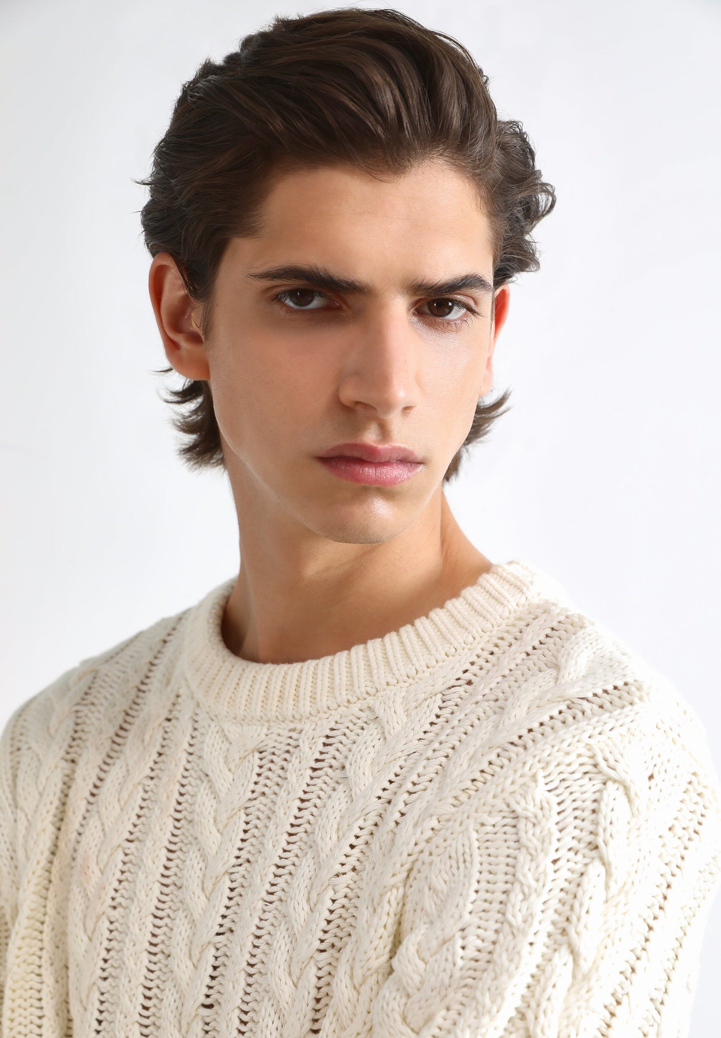 CABLE-KNIT SWEATER