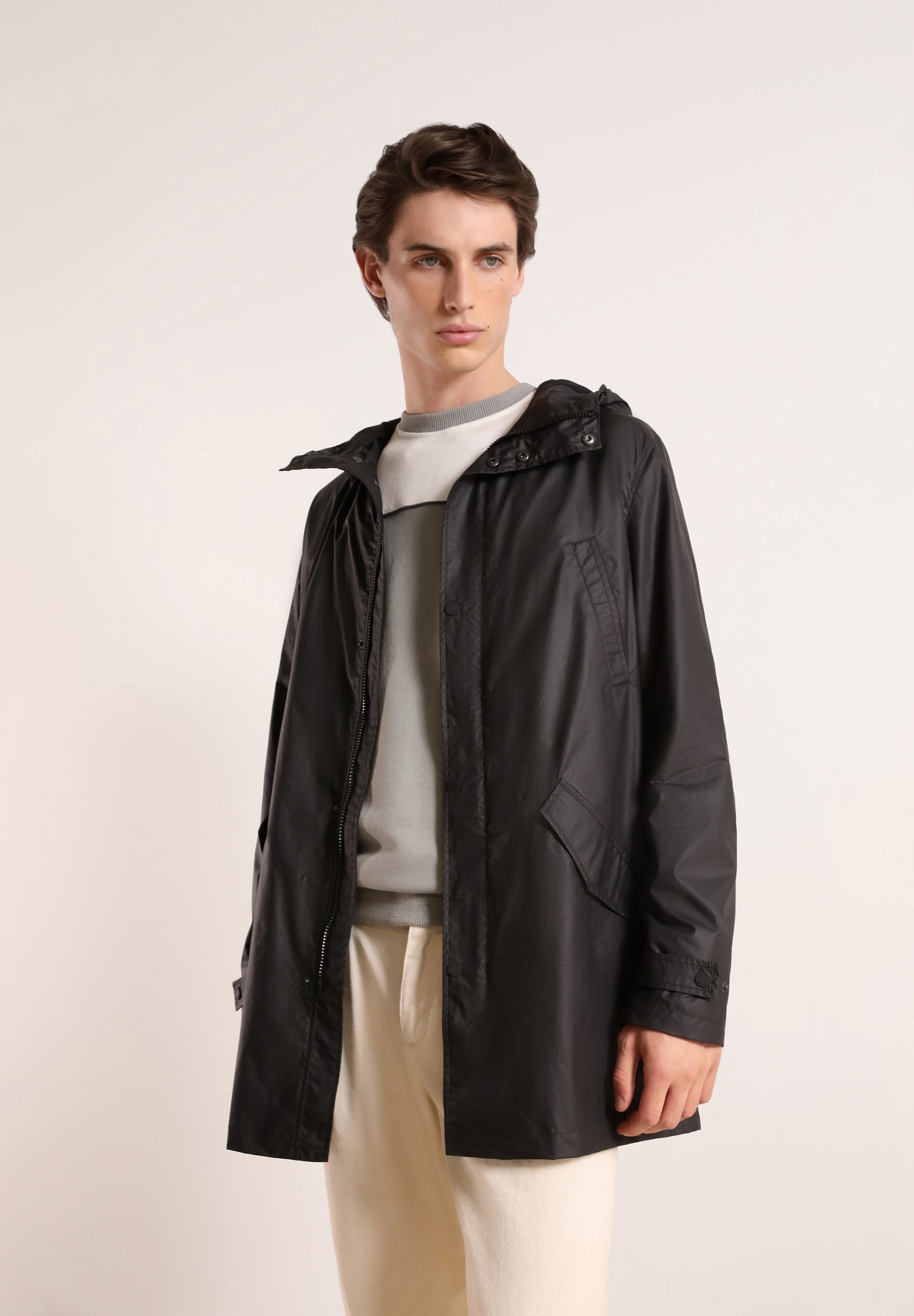 WAXED HOODED PARKA
