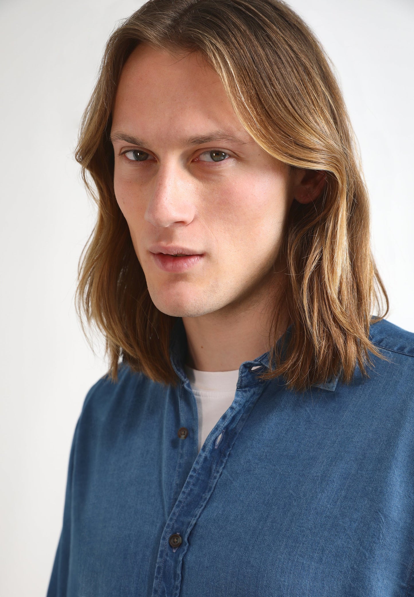 DENIM SHIRT WITH SKULL FLAP