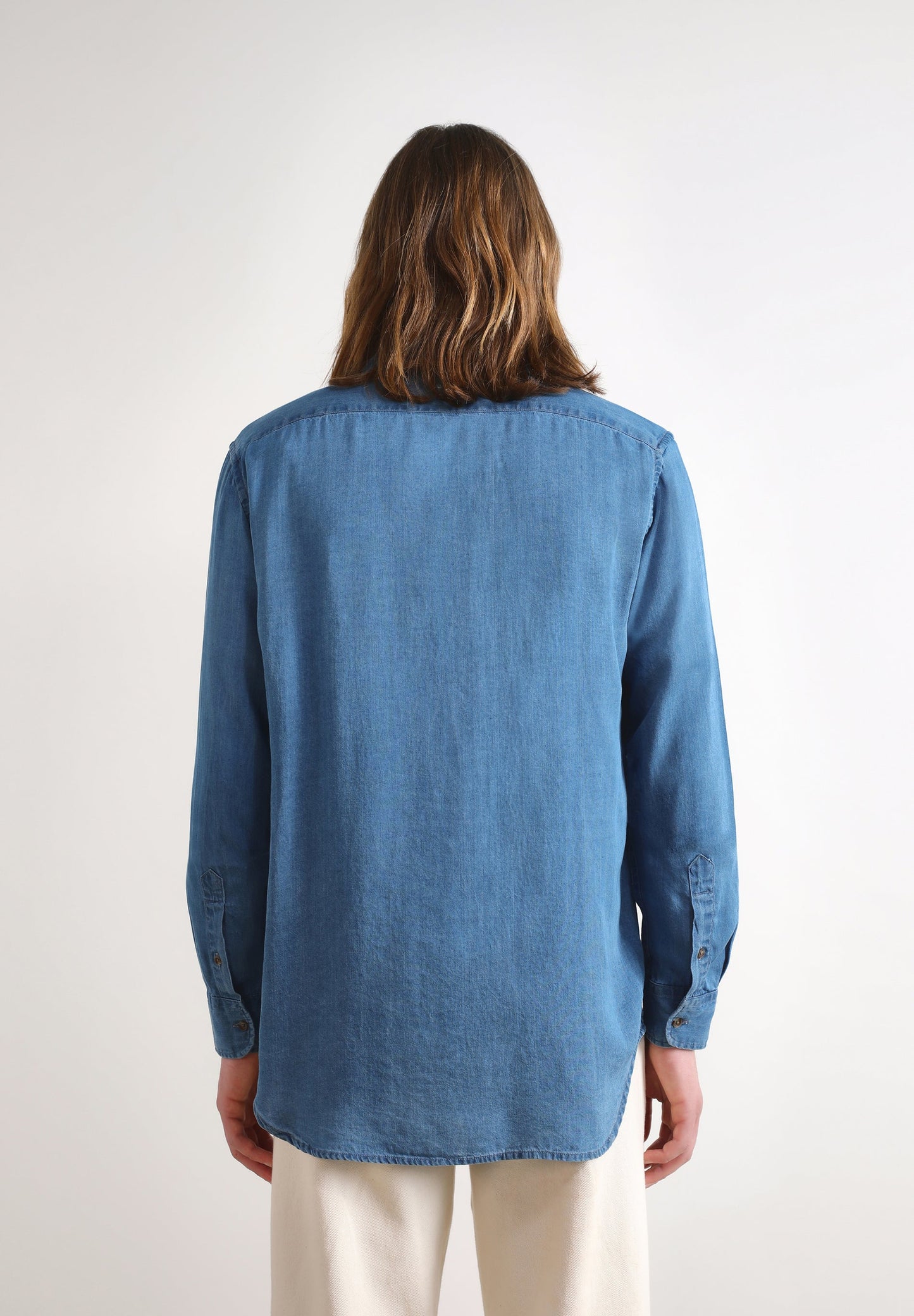 DENIM SHIRT WITH SKULL FLAP