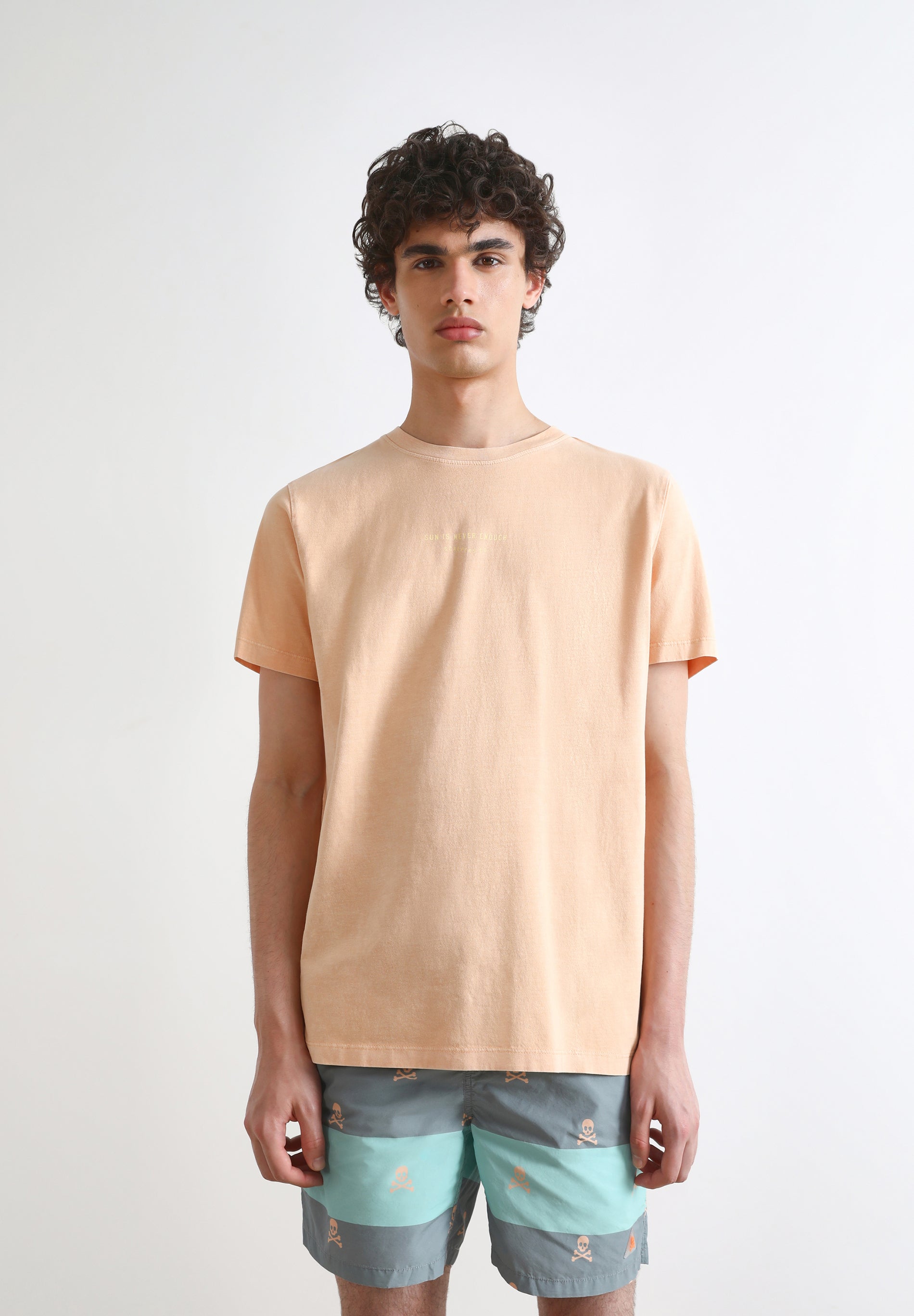 SWIMMING TRUNKS WITH STRIPES AND SKULLS