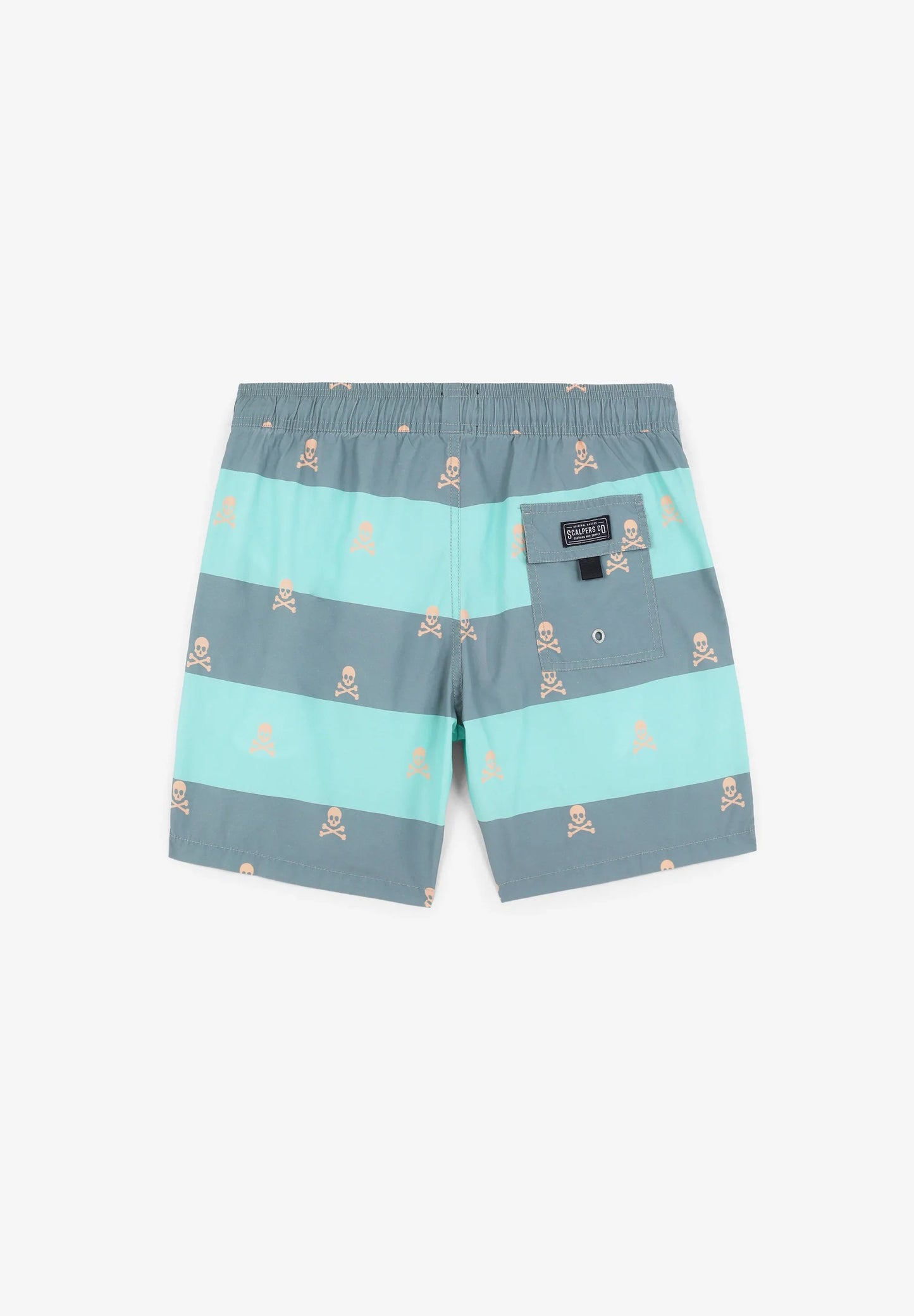 SWIMMING TRUNKS WITH STRIPES AND SKULLS