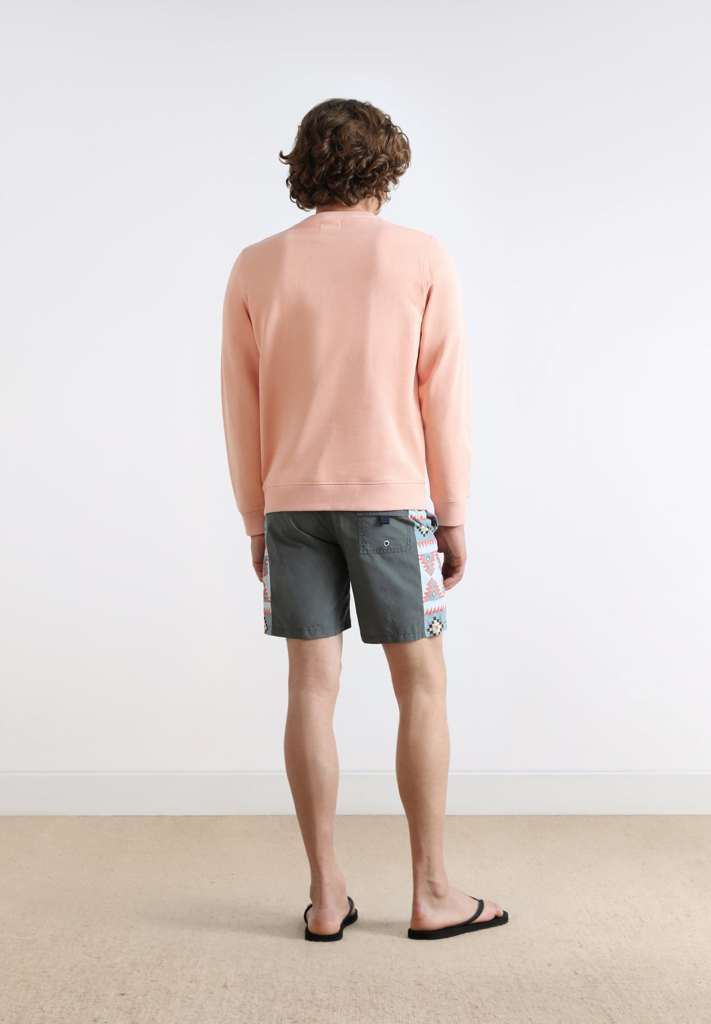 SWIMMING TRUNKS WITH ETHNIC PRINT ON SIDES