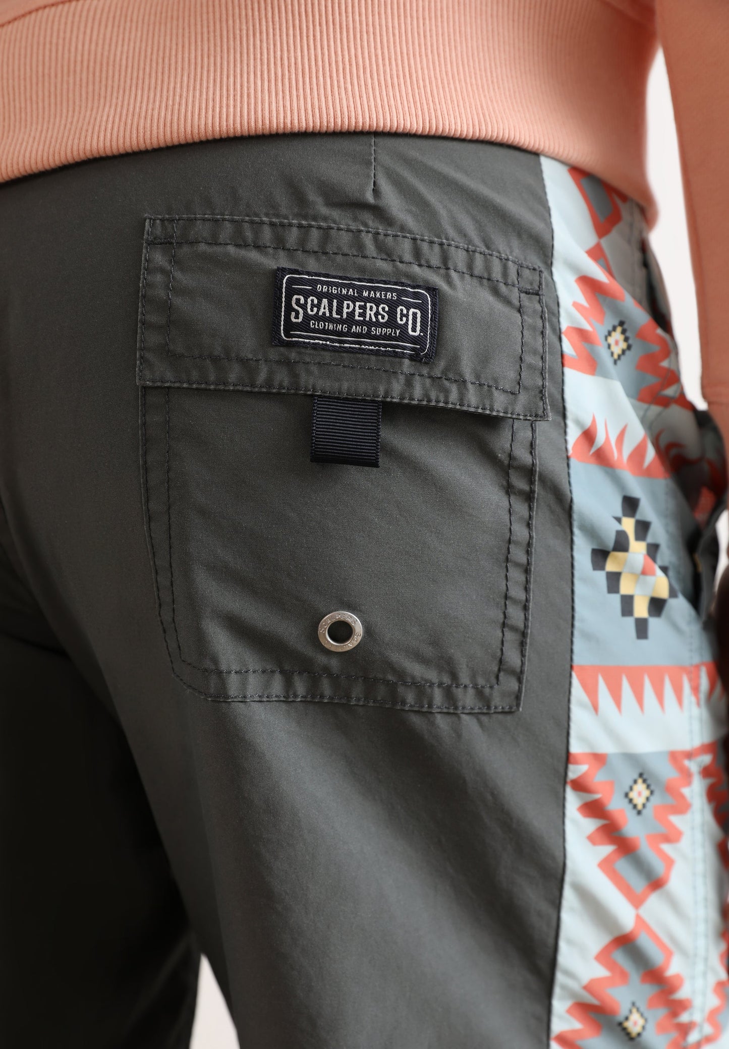 SWIMMING TRUNKS WITH ETHNIC PRINT ON SIDES