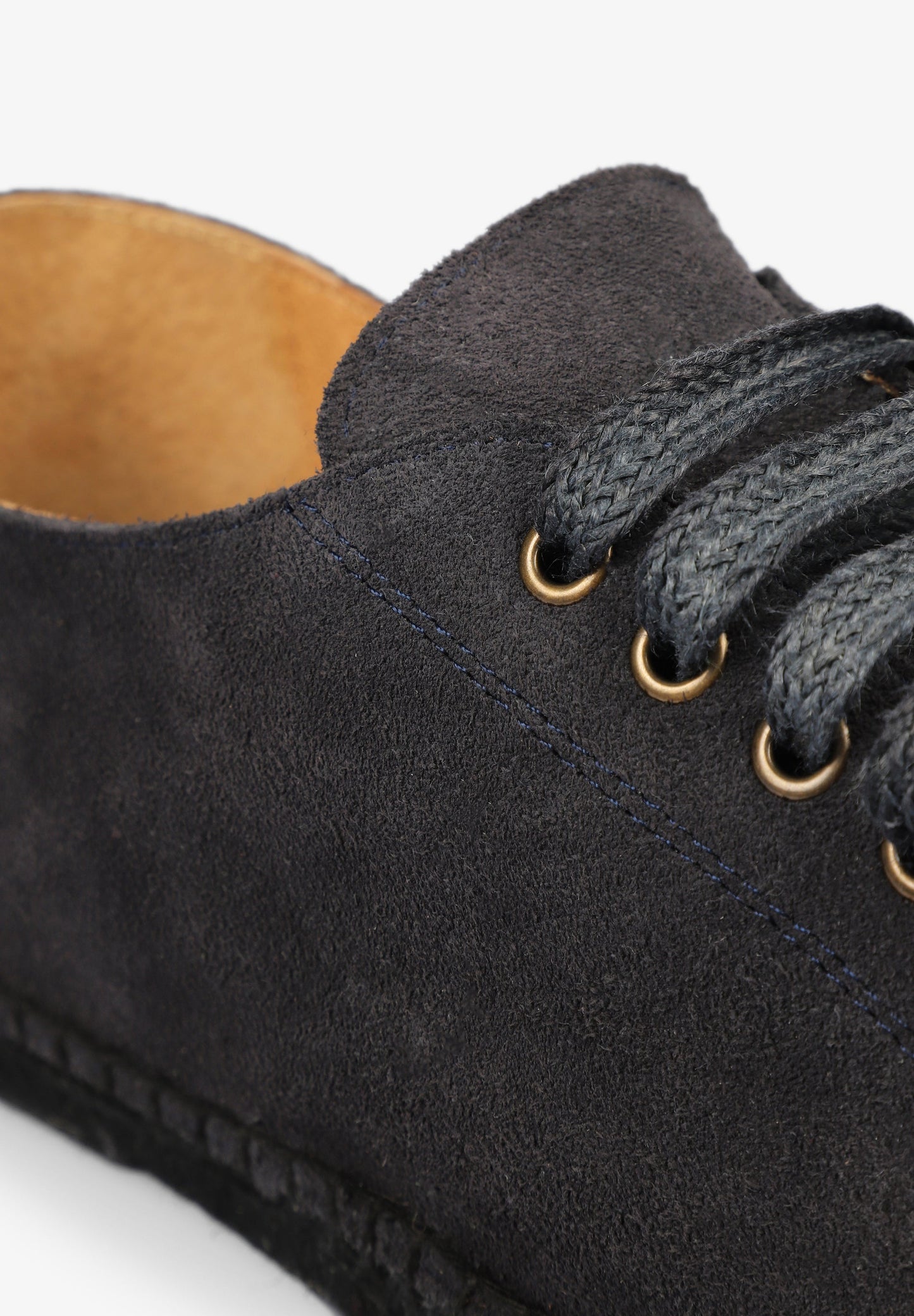 SPLIT LEATHER ESPADRILLES WITH LACES