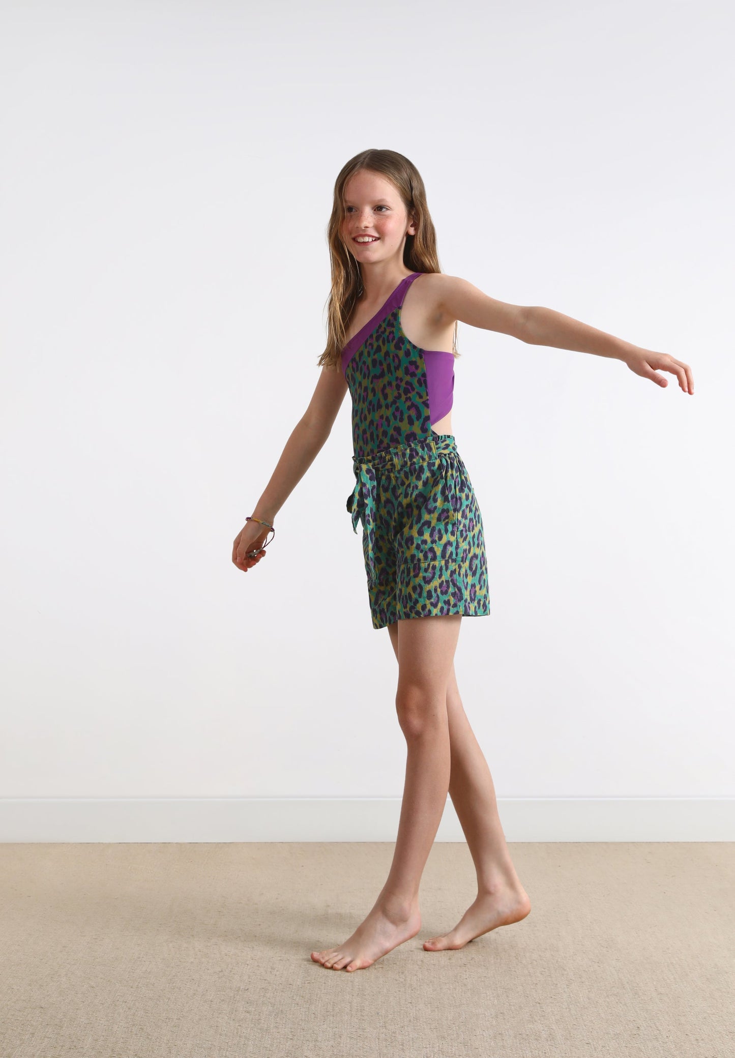 ASYMMETRIC ANIMAL PRINT SWIMSUIT