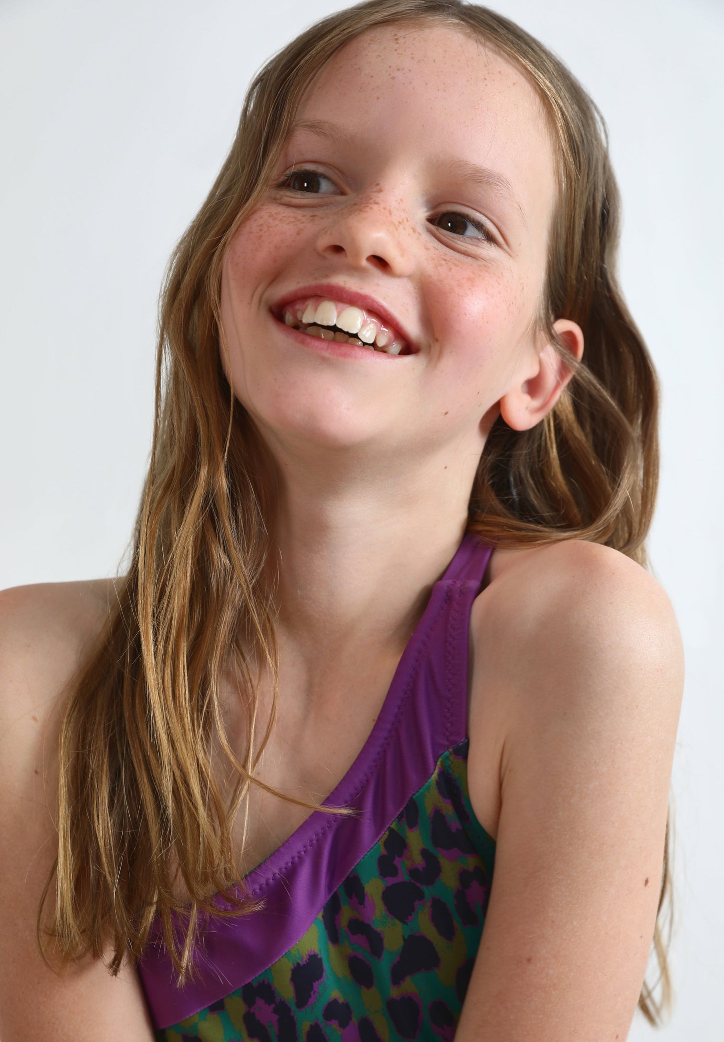 ASYMMETRIC ANIMAL PRINT SWIMSUIT