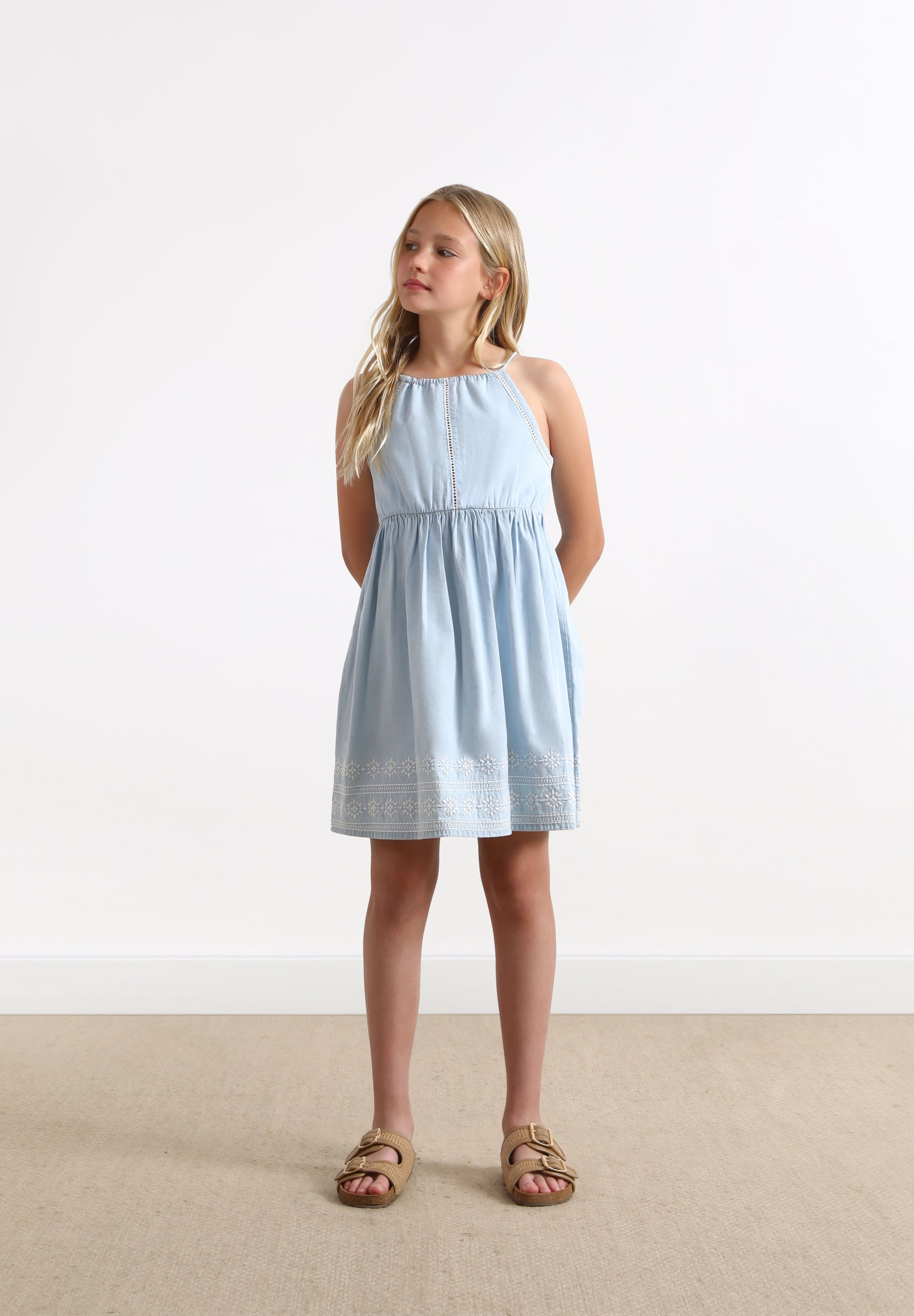 DENIM HALTER DRESS