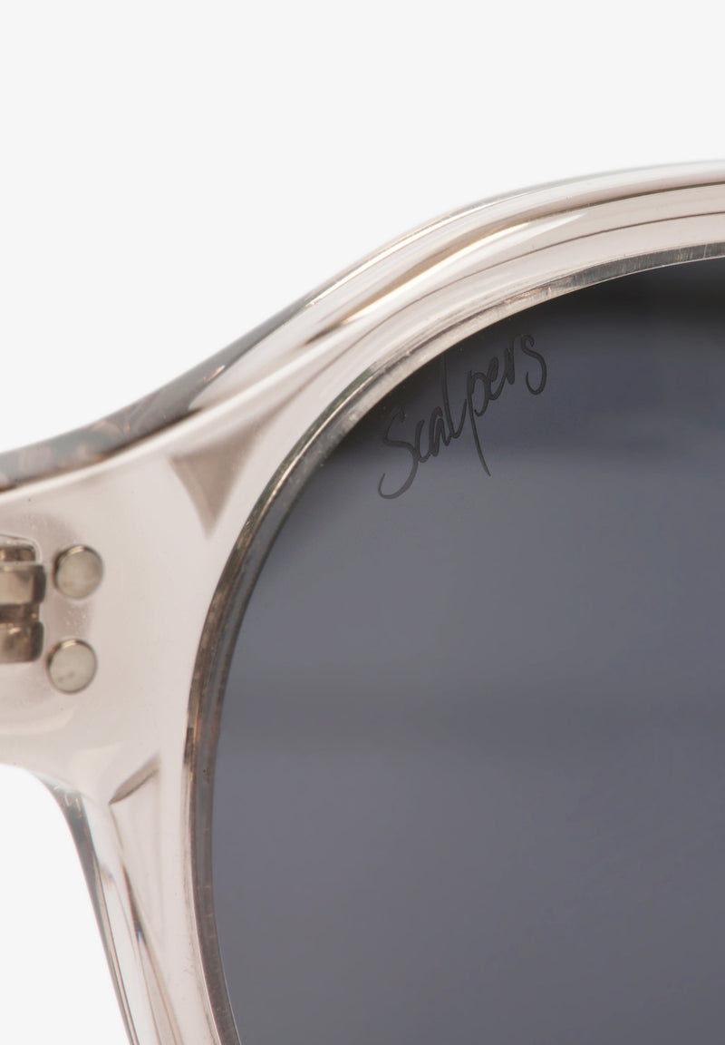 ROUND CLEAR-FRAMED SUNGLASSES