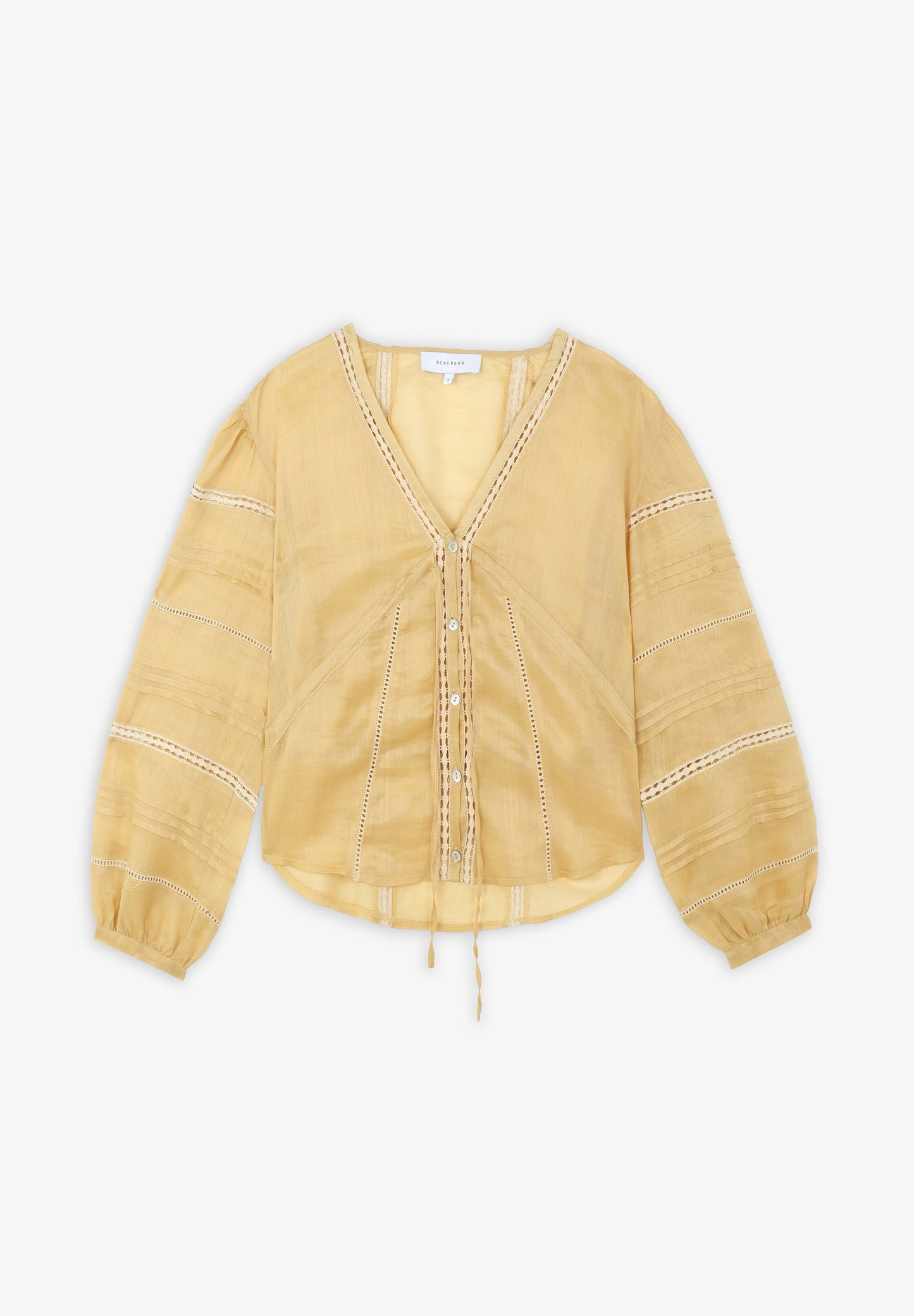 OPENWORK BLOUSE WITH BOW