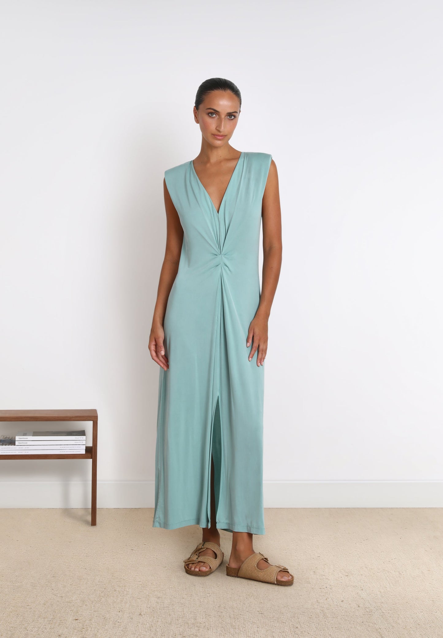 DRAPED CUPRO DRESS
