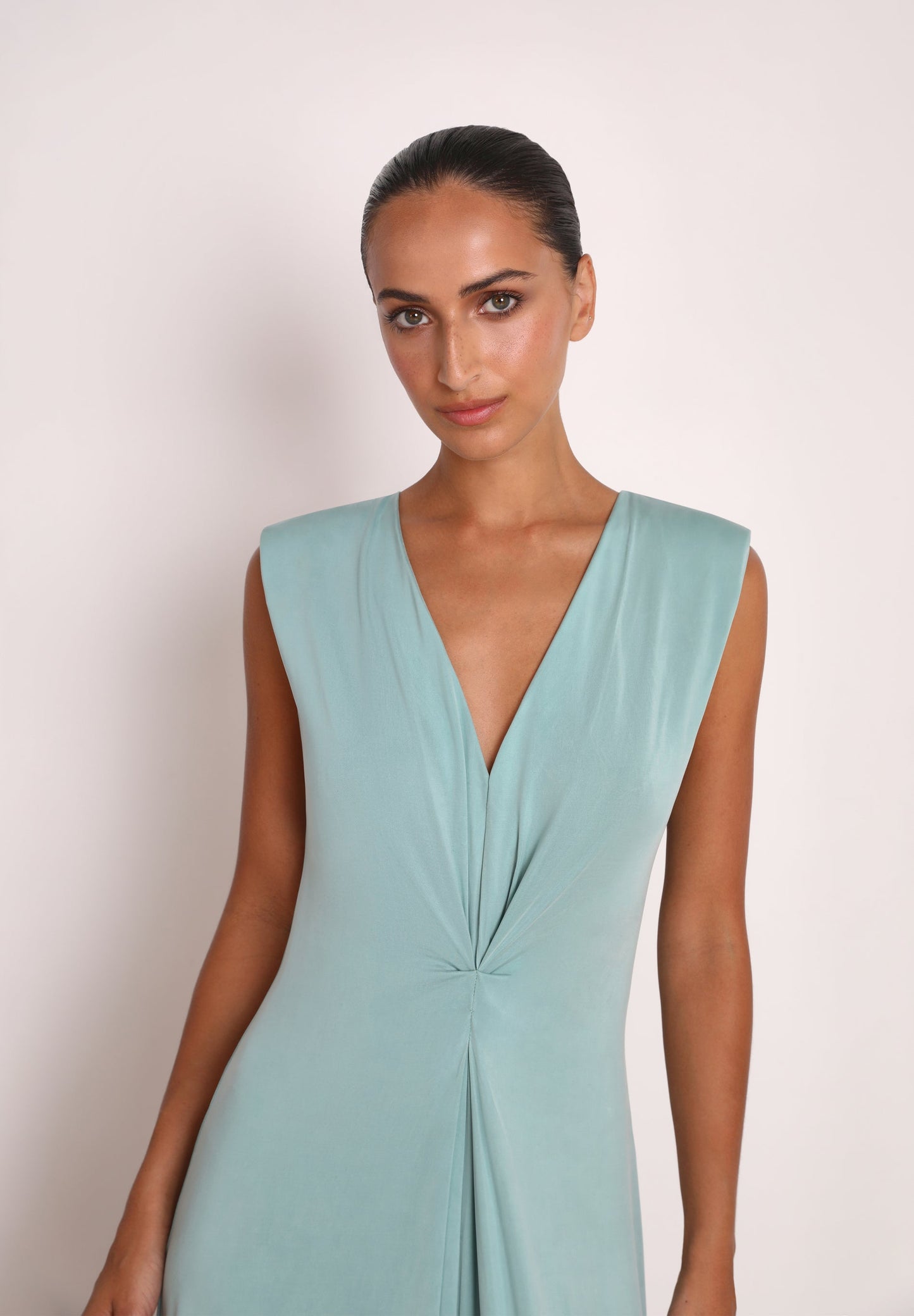DRAPED CUPRO DRESS