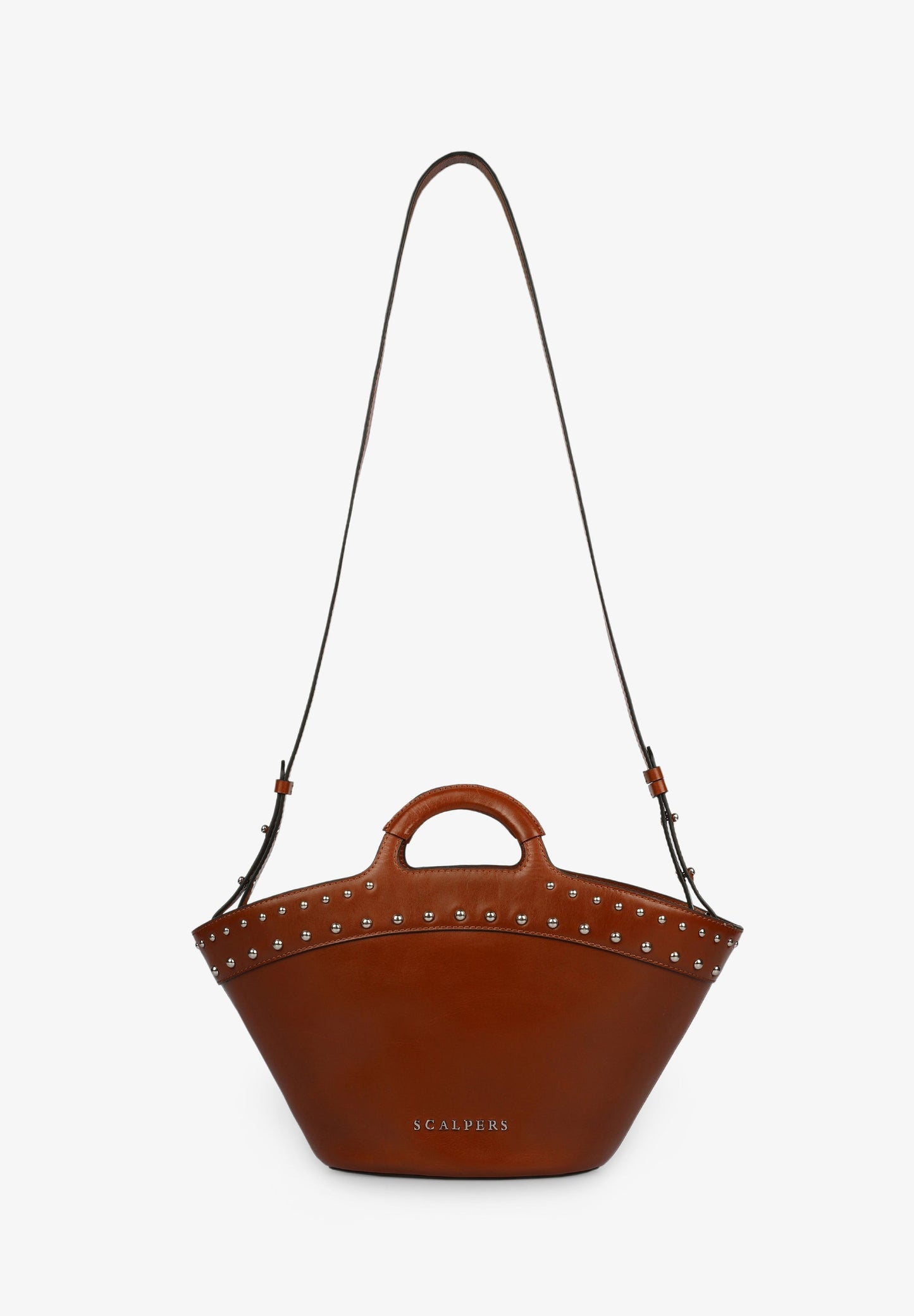 STUDDED LEATHER CARRYCOT BAG