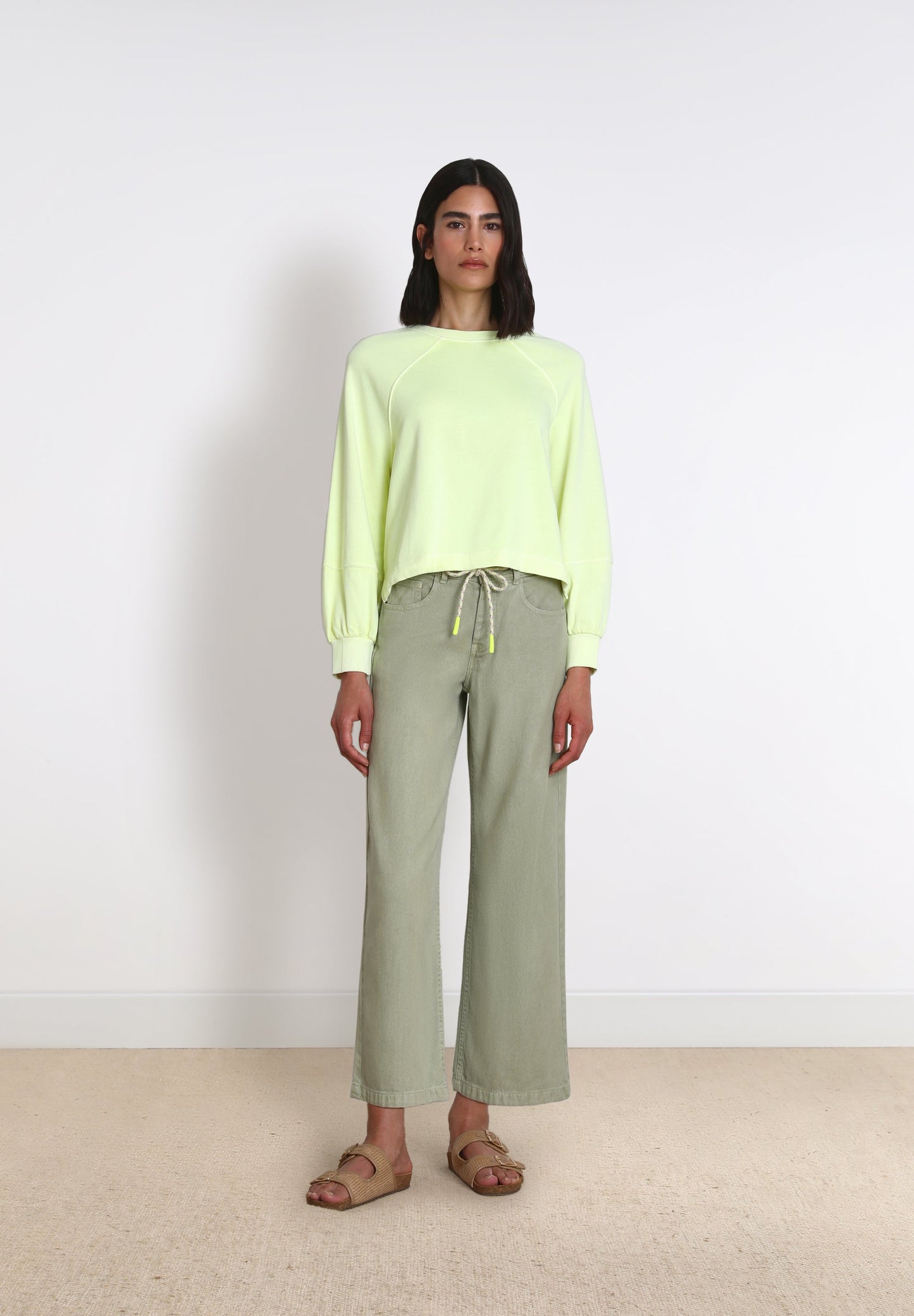 RANGLAN SLEEVE FADED SWEATSHIRT