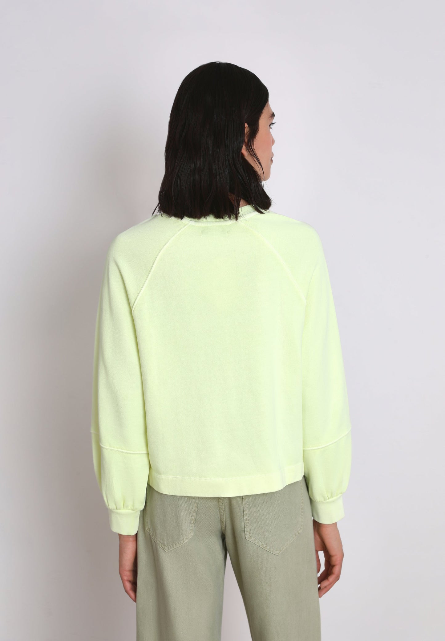RANGLAN SLEEVE FADED SWEATSHIRT