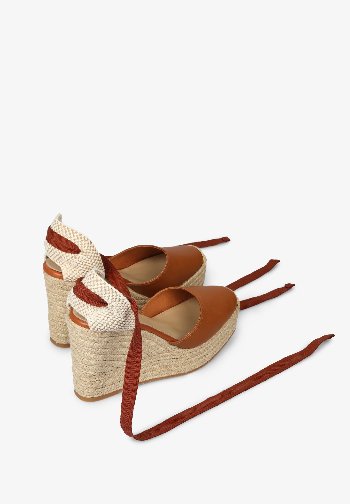 LEATHER WEDGE ESPADRILLES