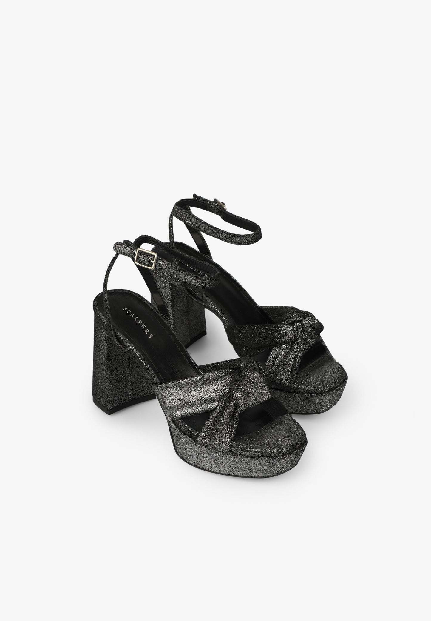 PLATFORM HEELED SANDALS WITH KNOT
