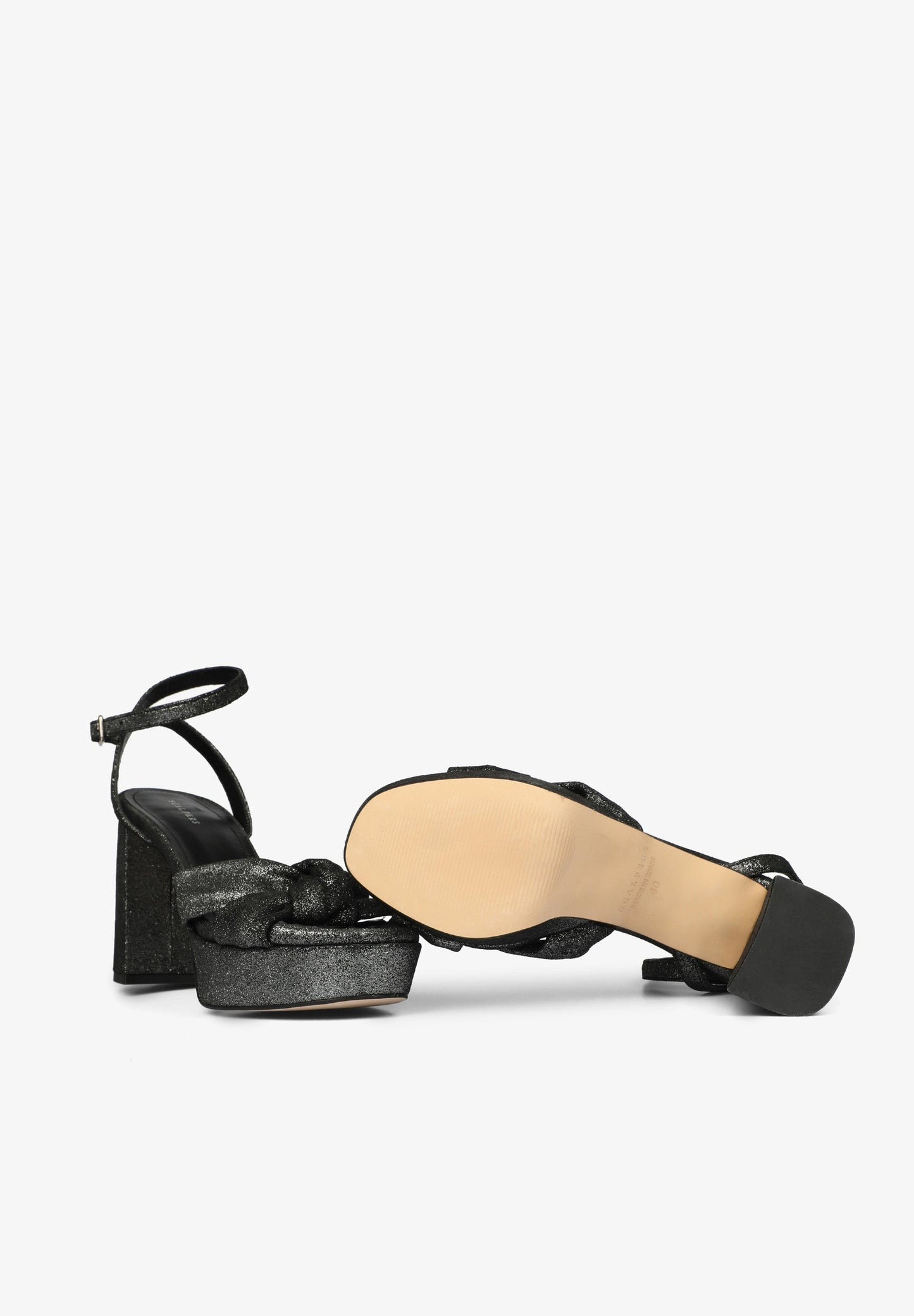 PLATFORM HEELED SANDALS WITH KNOT