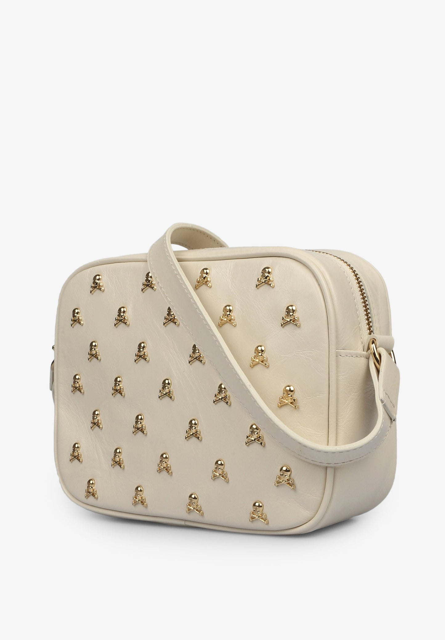 LEATHER CROSSBODY BAG WITH SKULLS