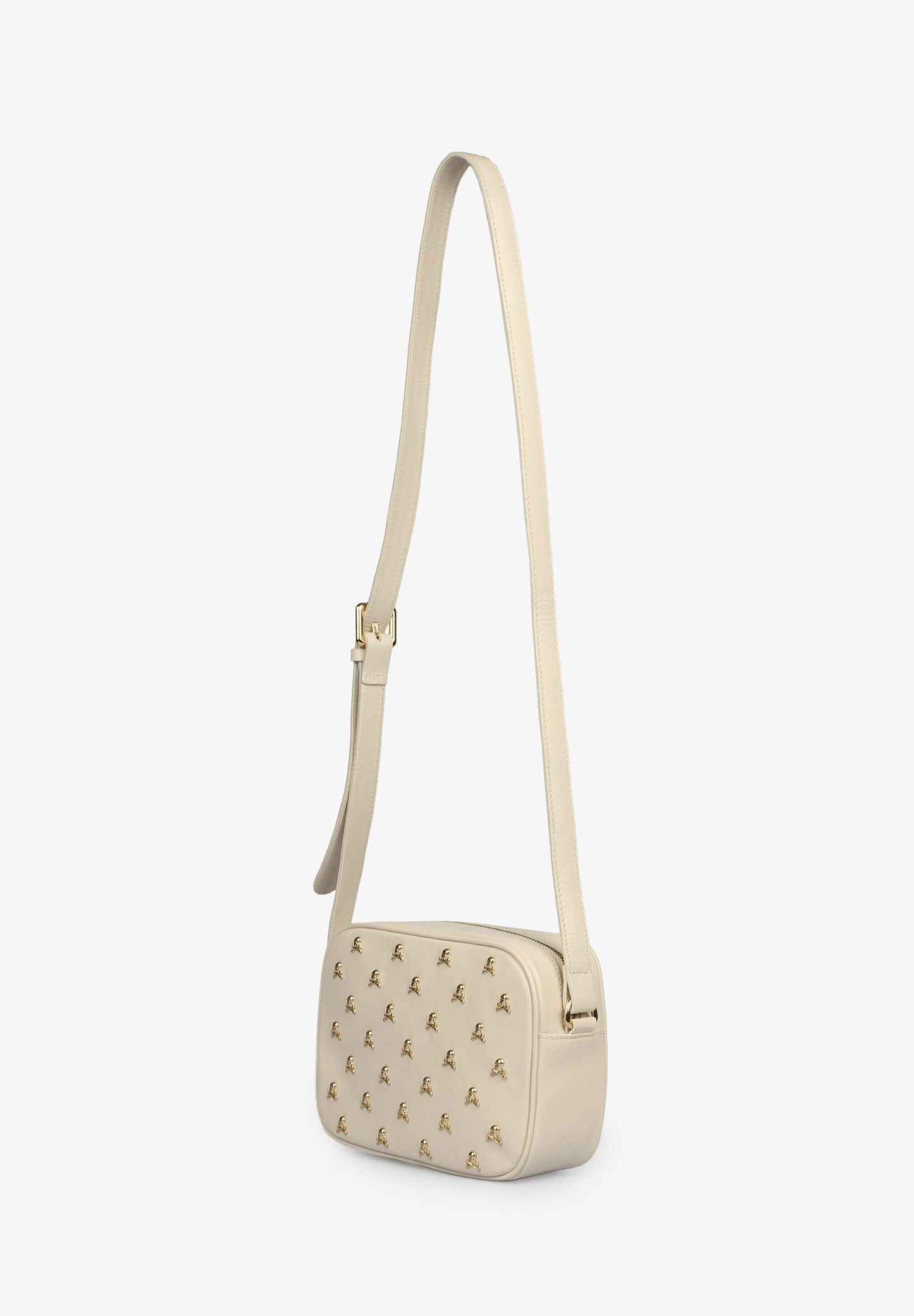 LEATHER CROSSBODY BAG WITH SKULLS