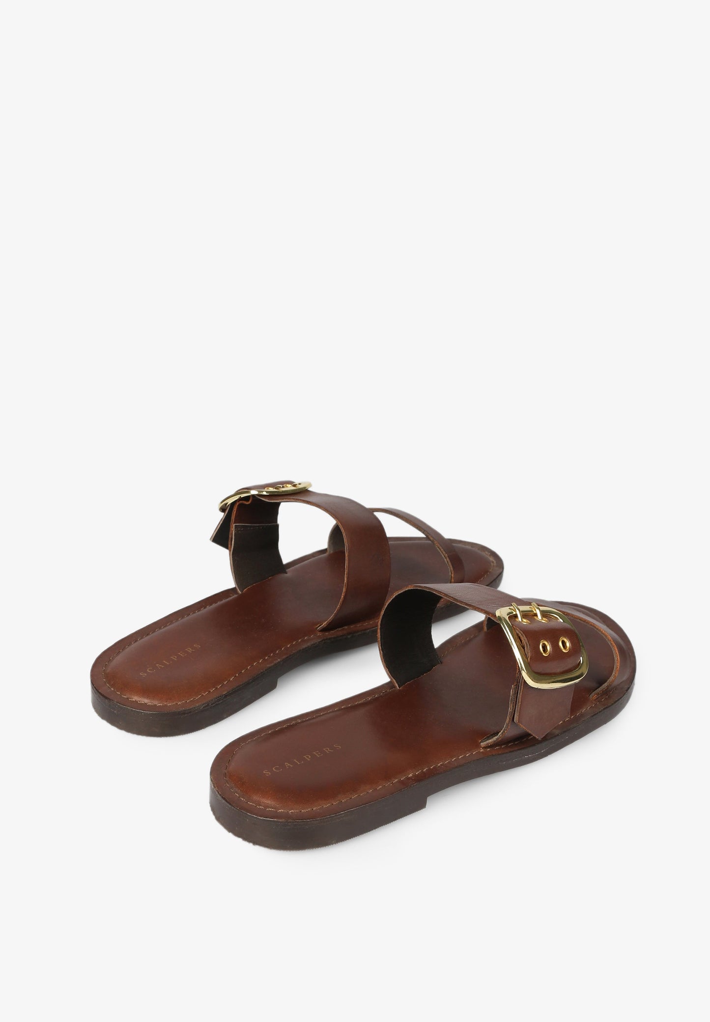 LEATHER SANDALS WITH LARGE BUCKLE