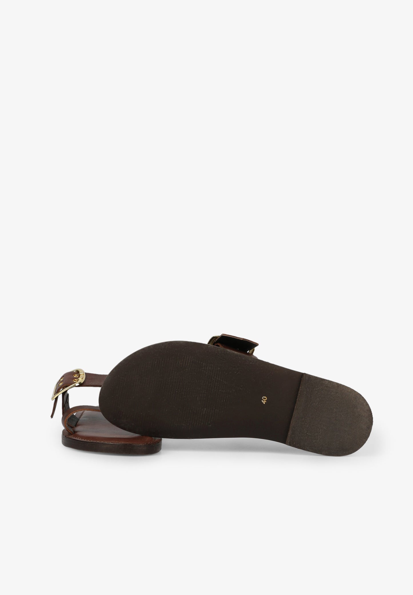 LEATHER SANDALS WITH LARGE BUCKLE
