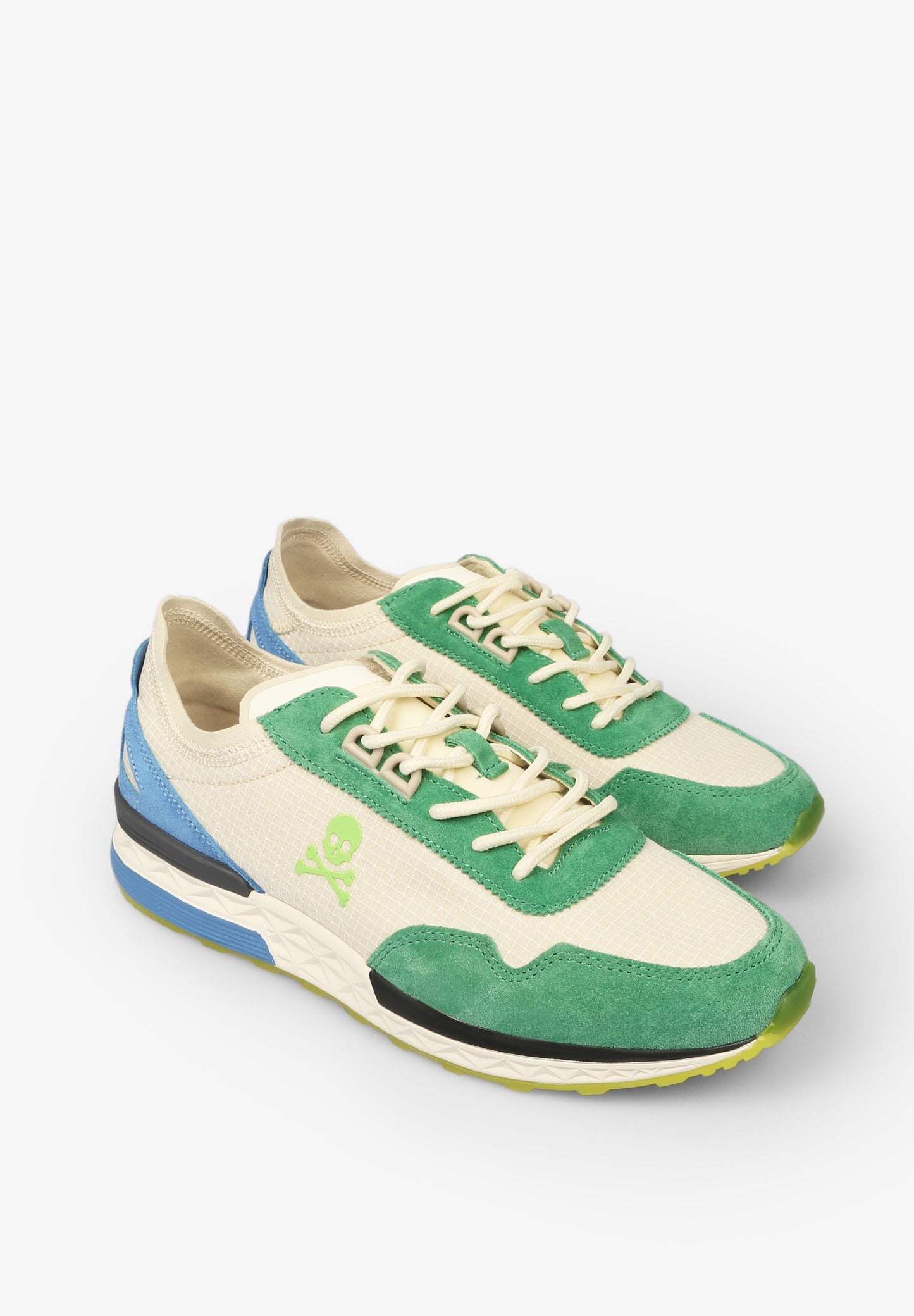 THREE-TONE SUEDE SNEAKERS