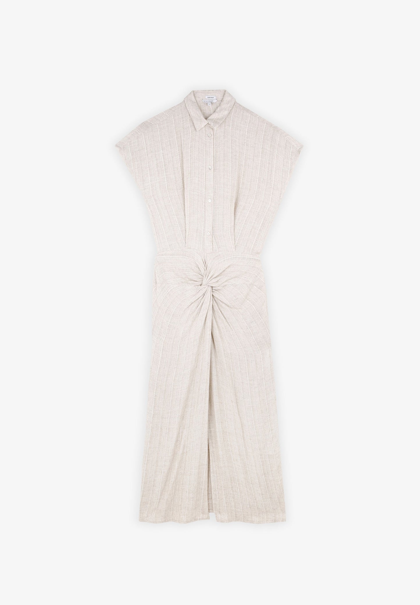 DRAPED LINEN DRESS