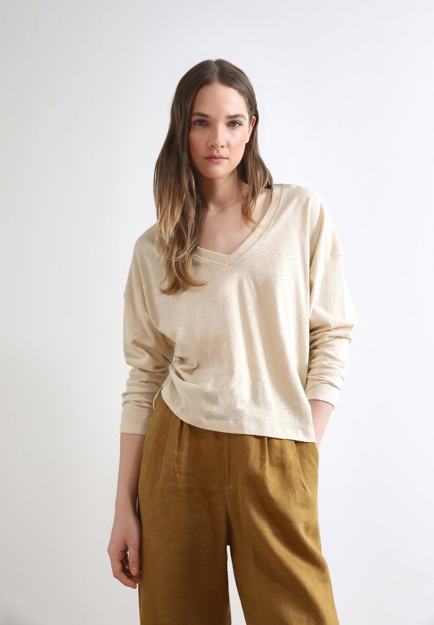 LONG SLEEVE LINEN T-SHIRT