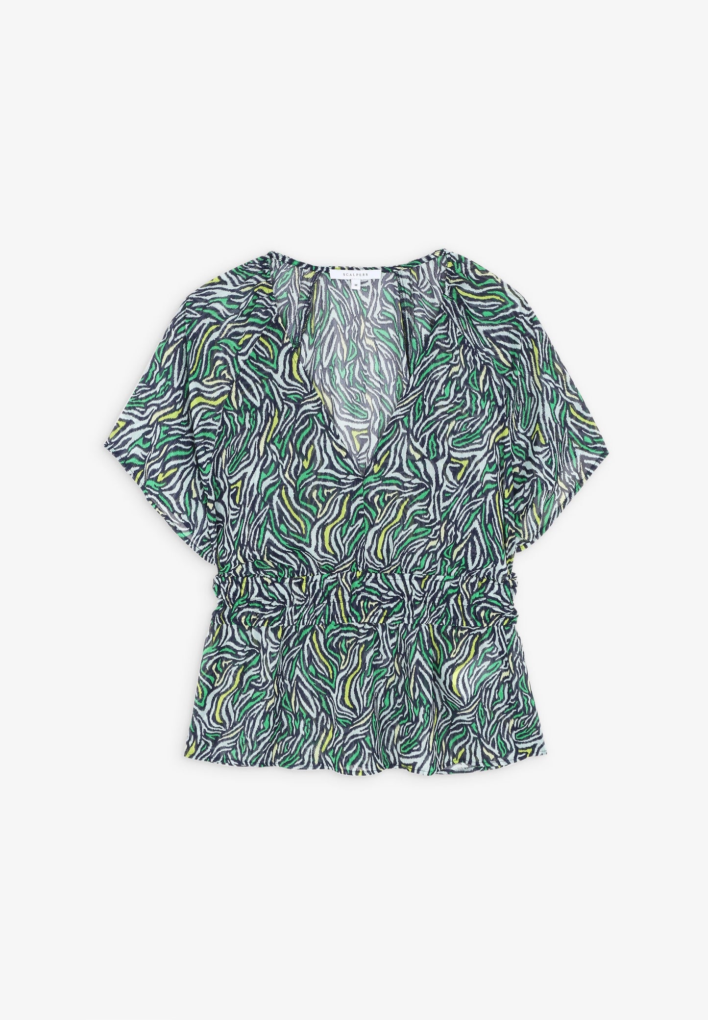 GATHERED ANIMAL PRINT TOP