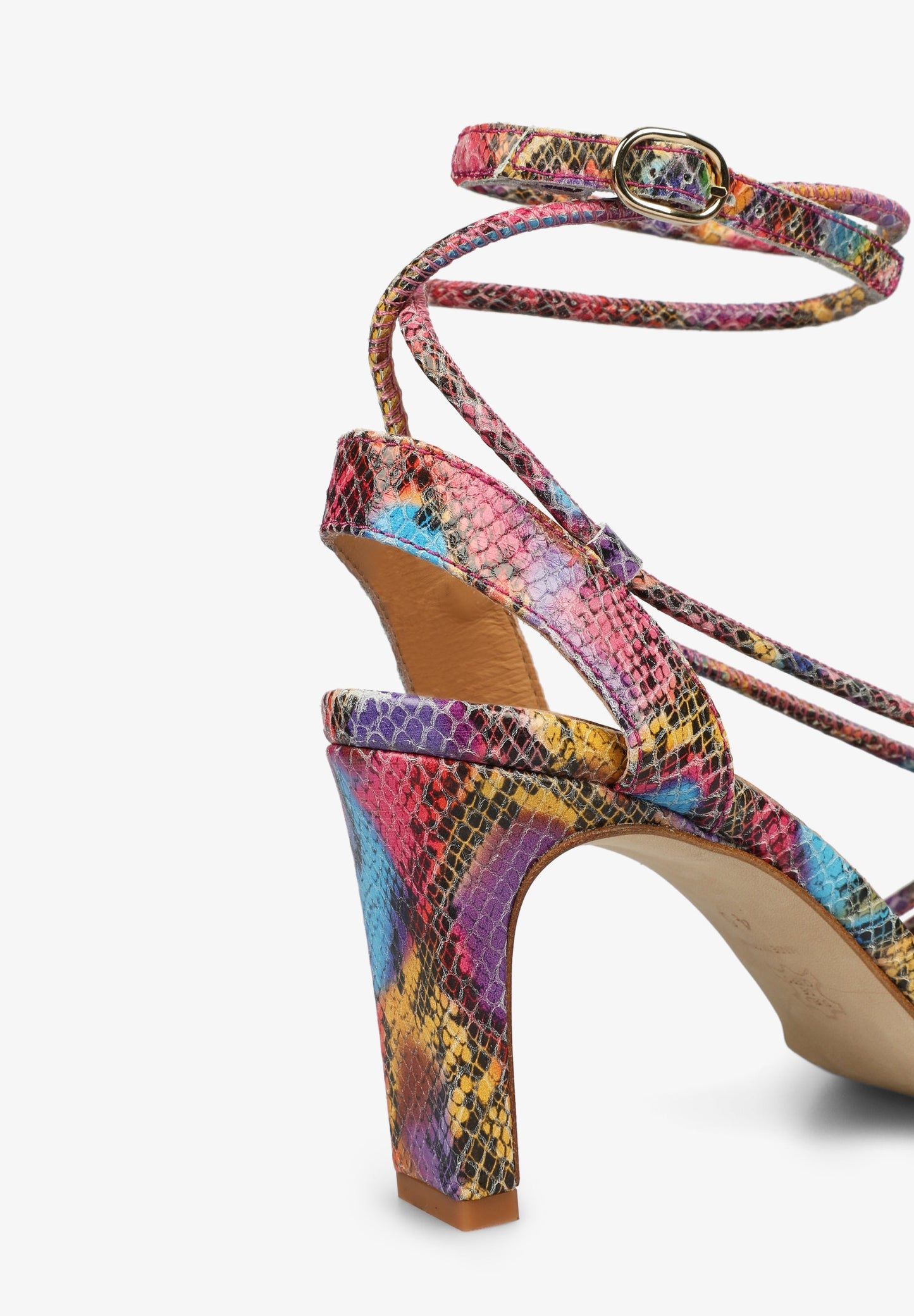 MULTICOLOURED HIGH HEEL SANDALS