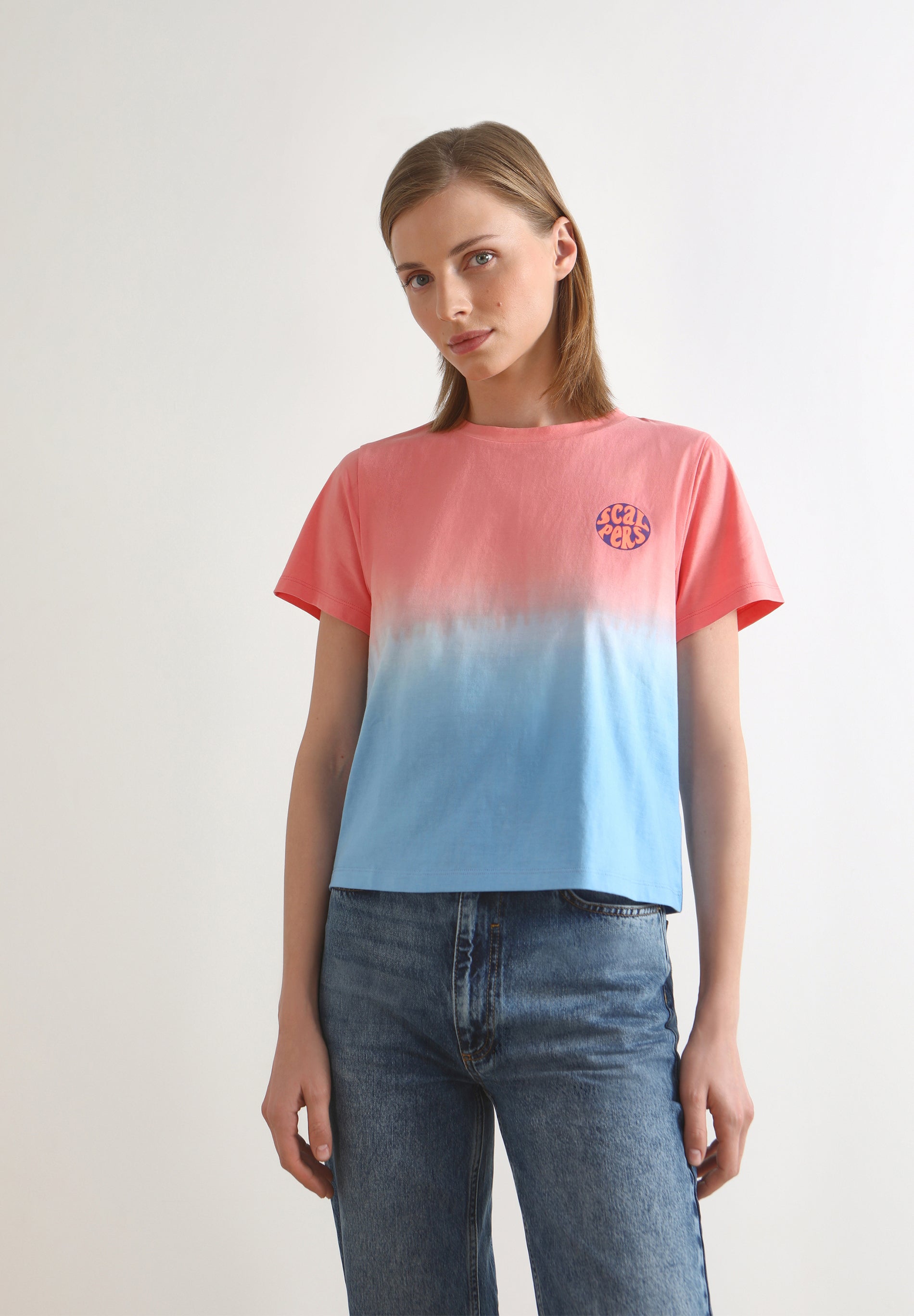 TWO-TONE T-SHIRT WITH LOGO